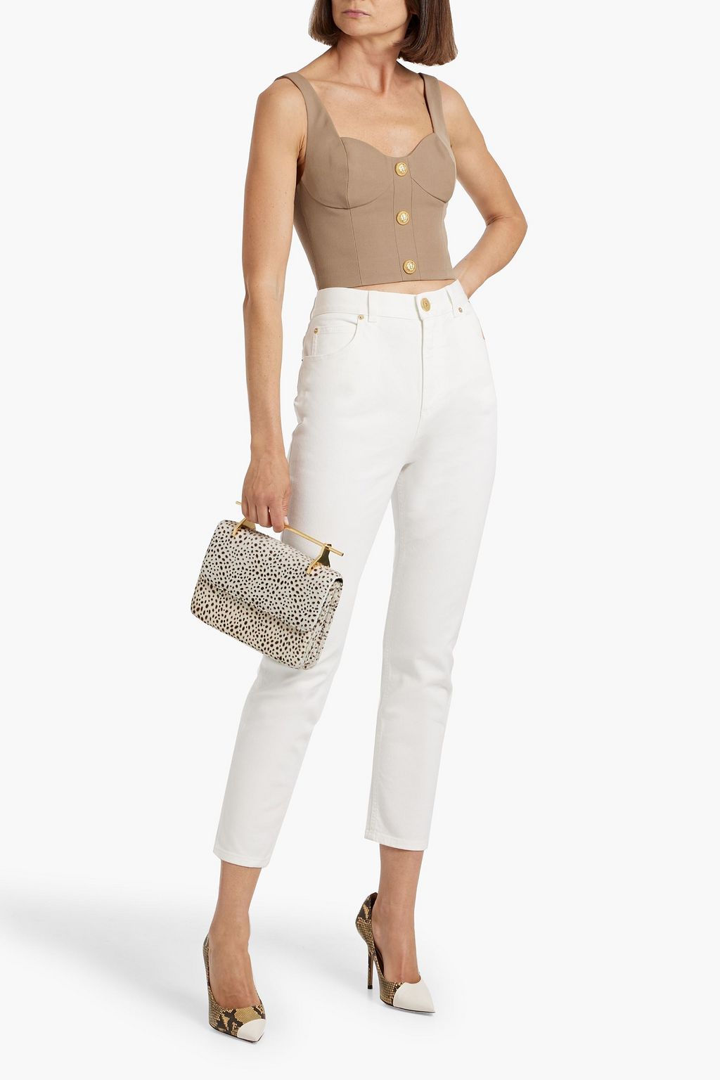 BALMAIN High-rise slim-leg jeans