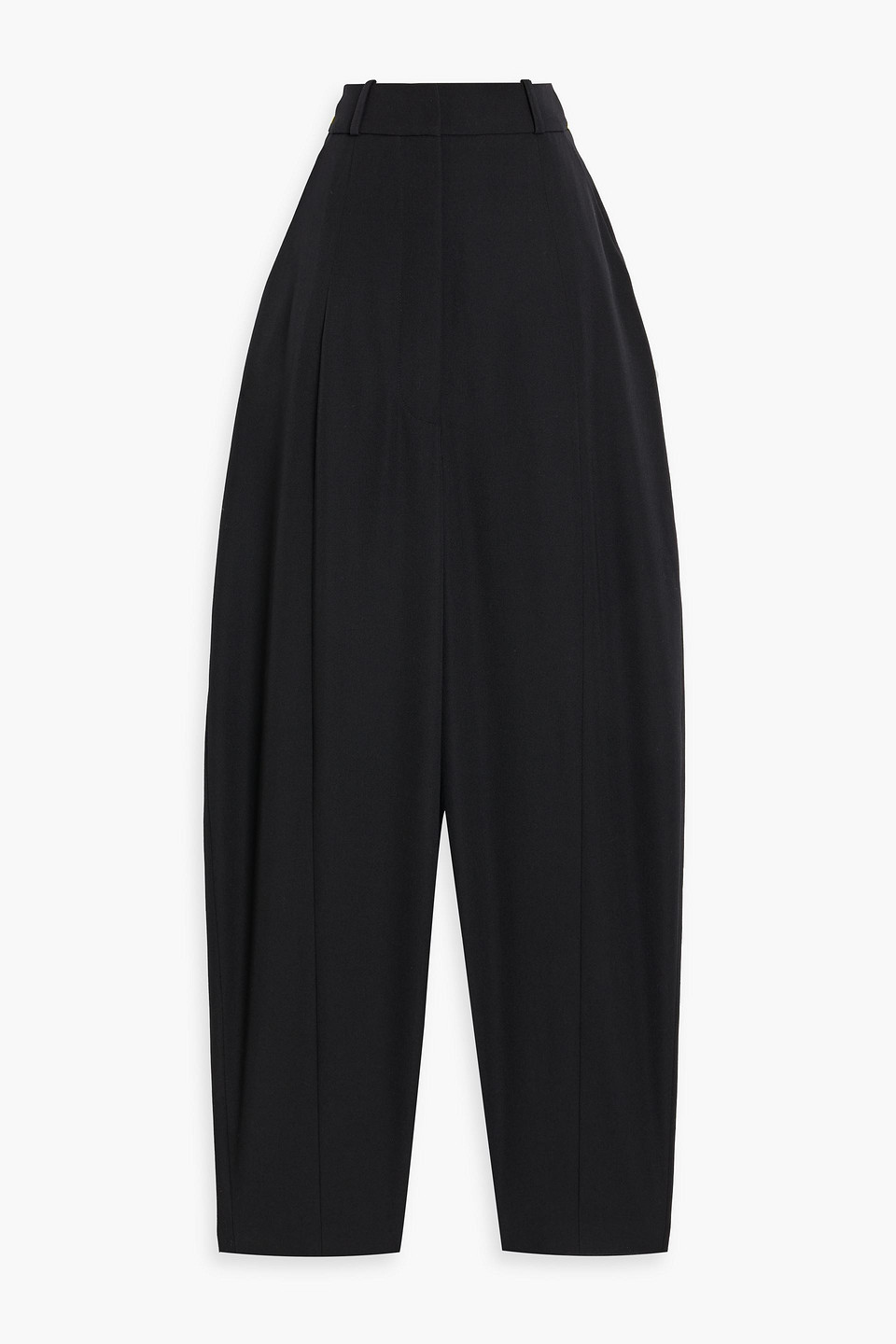 Balmain Grain De Poudre Wool Tapered Pants In Black