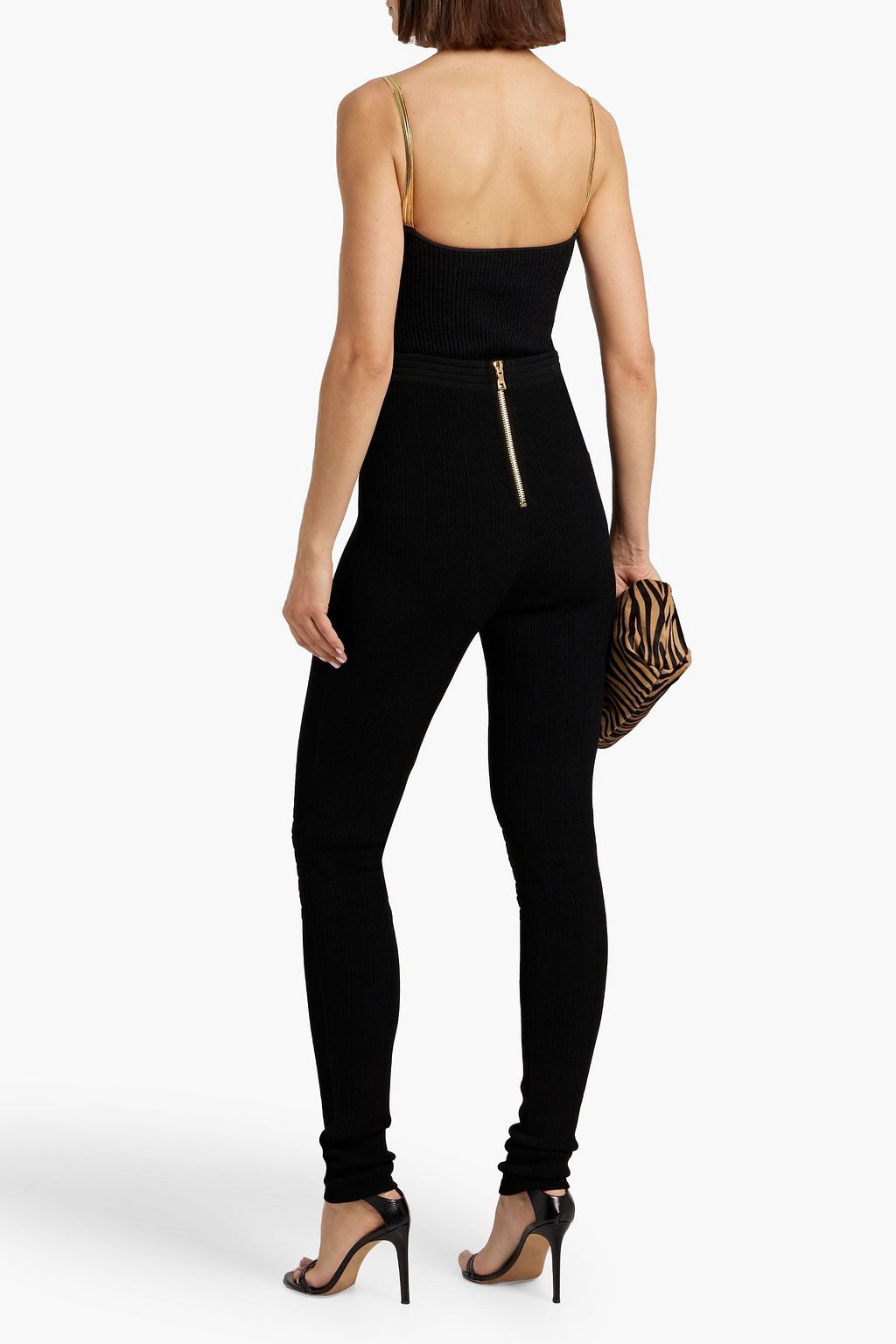 BALMAIN Ribbed-knit skinny pants