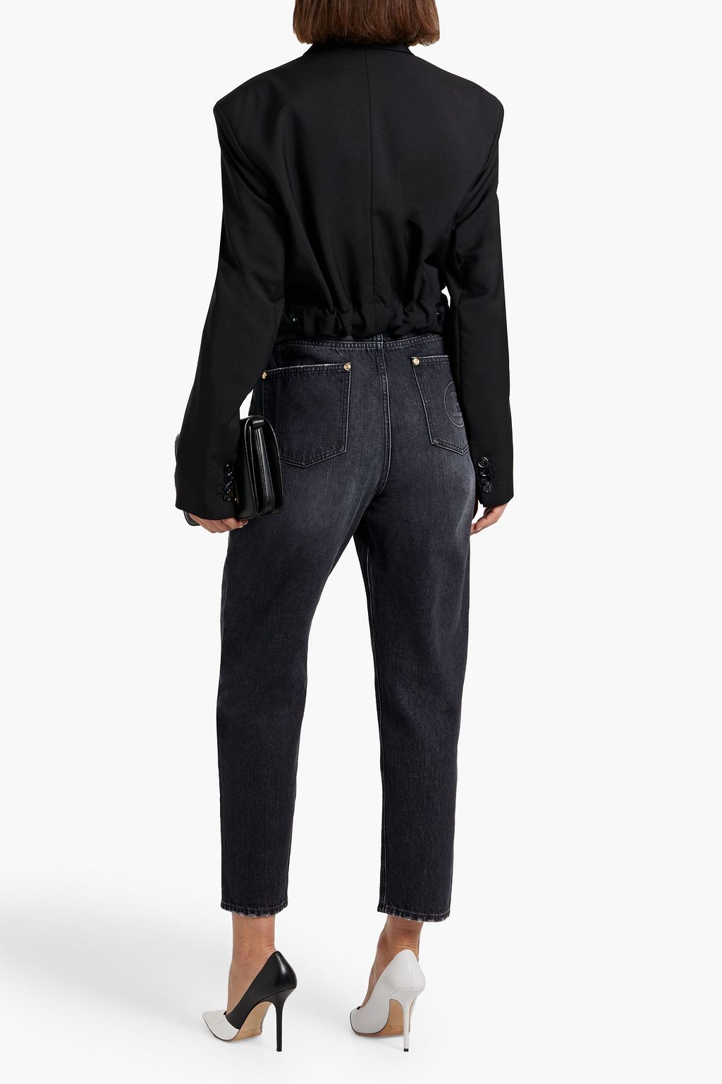 BALMAIN High-rise tapered jeans