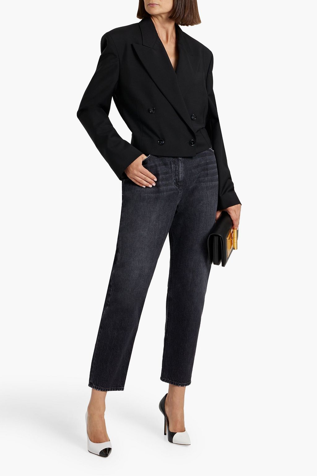 BALMAIN High-rise tapered jeans