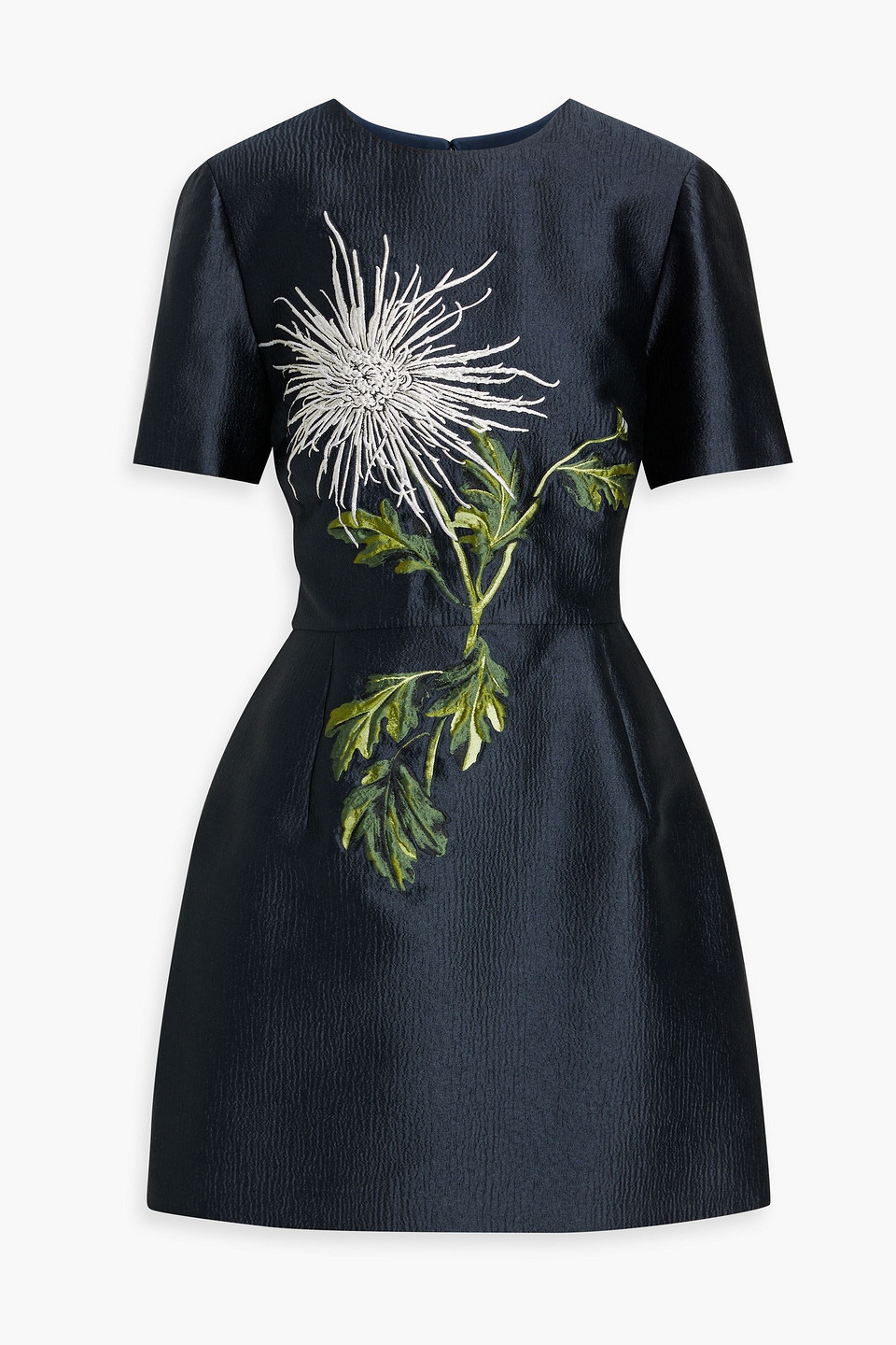 Oscar De La Renta Embroidered Fil Coupé Organza Mini Dress