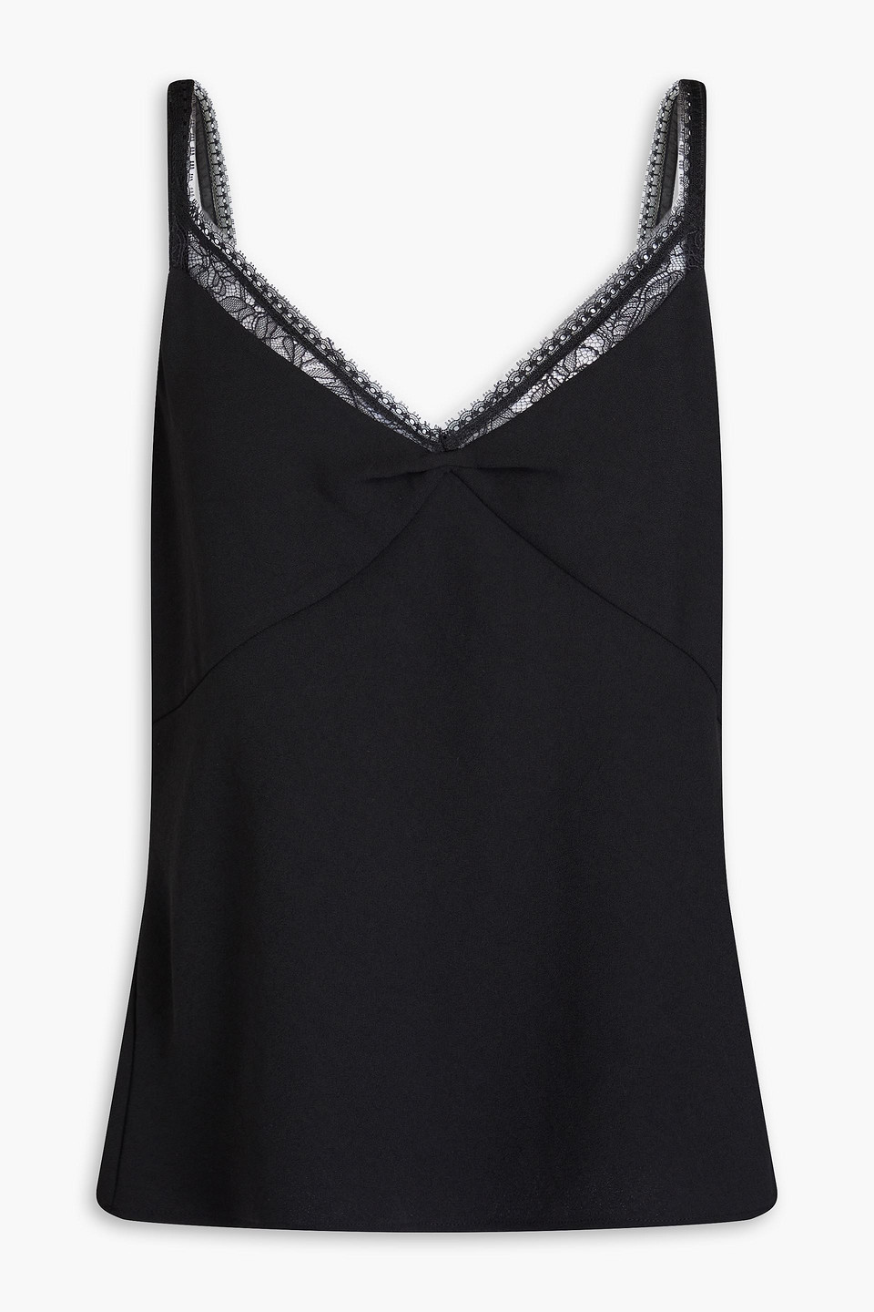 Vince Lace-trimmed Crepe Camisole In Black