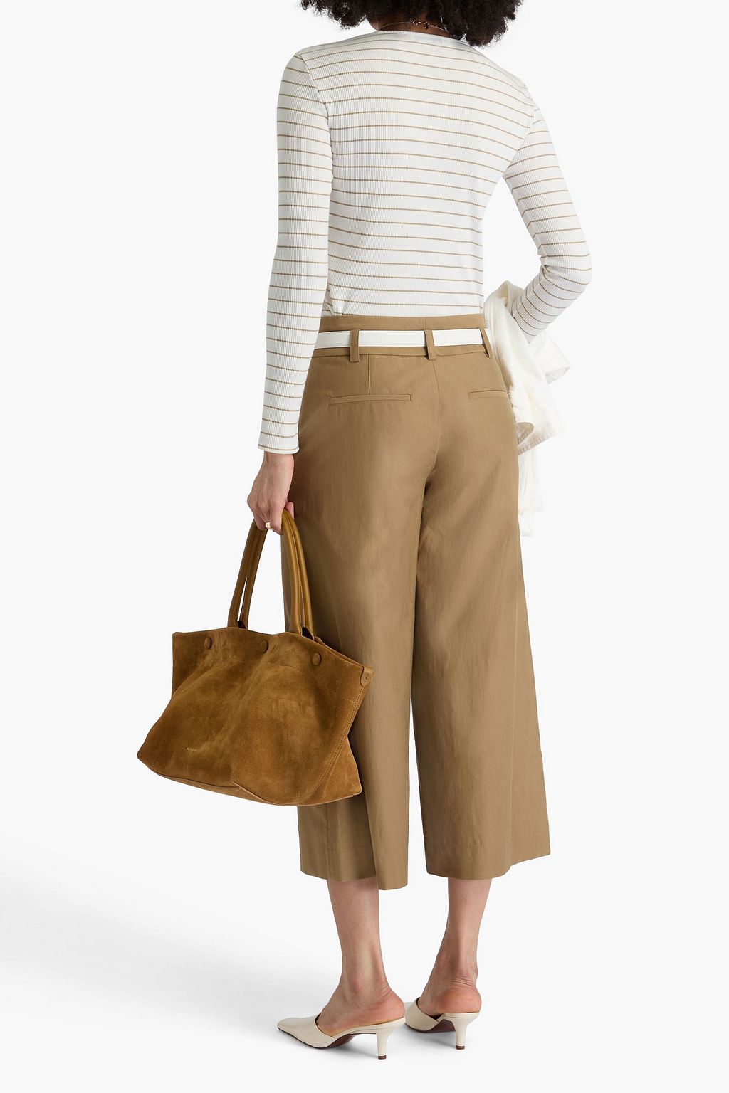 VINCE. Cotton and wool-blend twill culottes