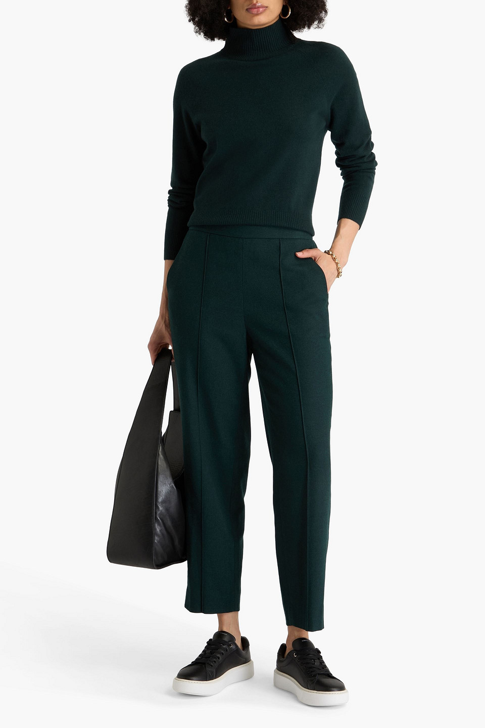  Vince. - Wool-blend Turtleneck Sweater - Green - Xxs 