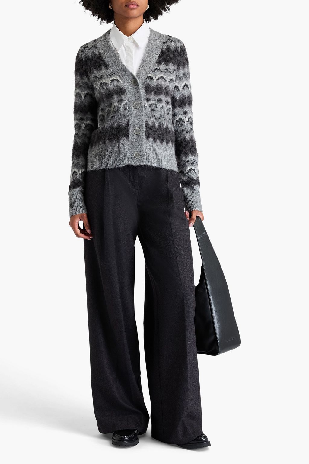 VINCE. Fair Isle brushed knitted sweater
