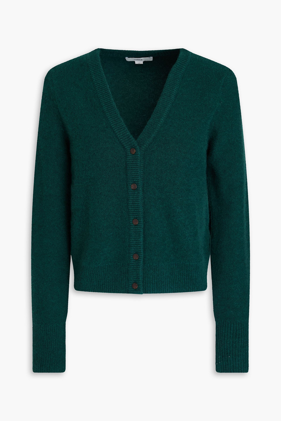 Vince Cashmere Boiled Knit Cardigan In Green