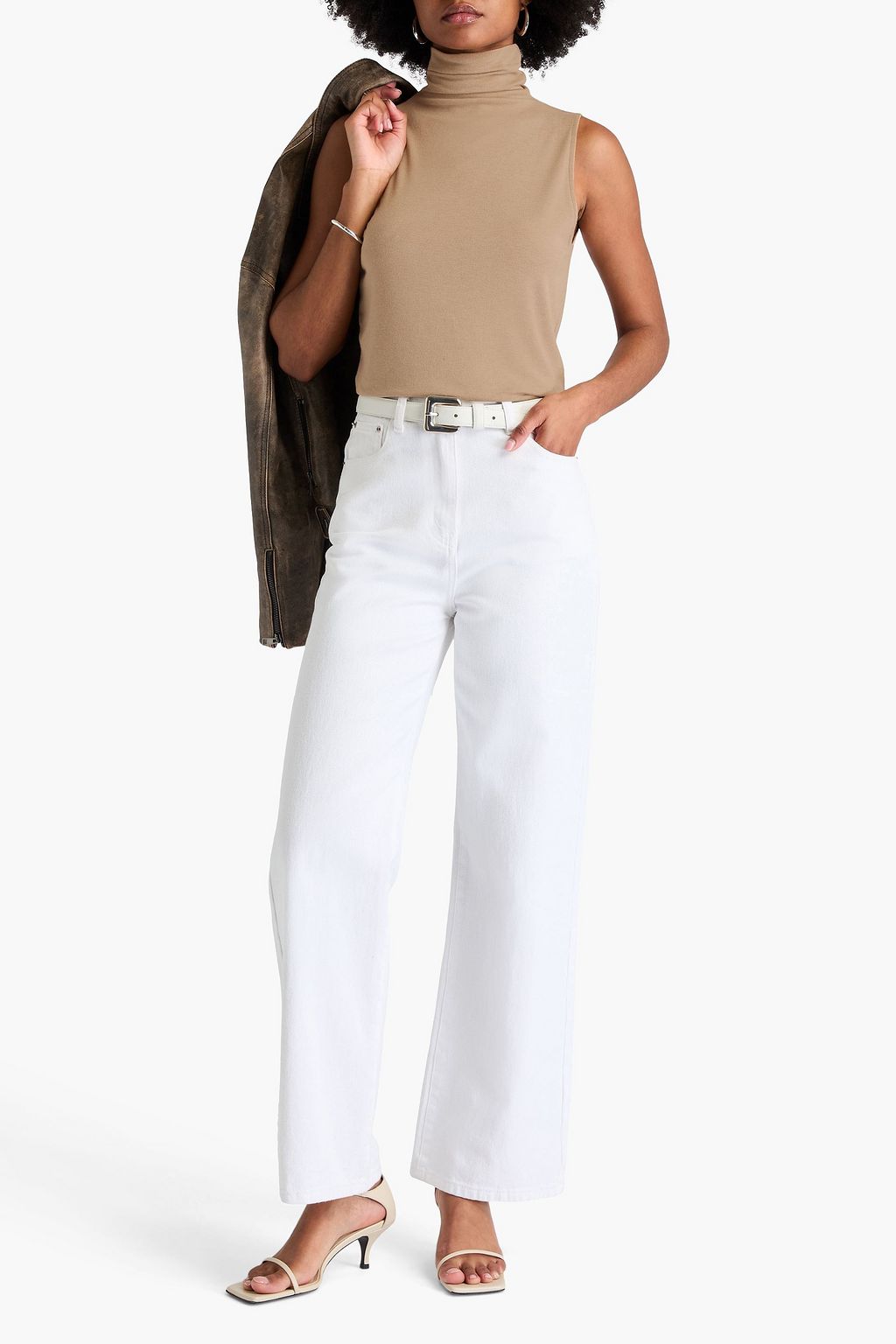 VINCE. Modal-blend jersey turtleneck top