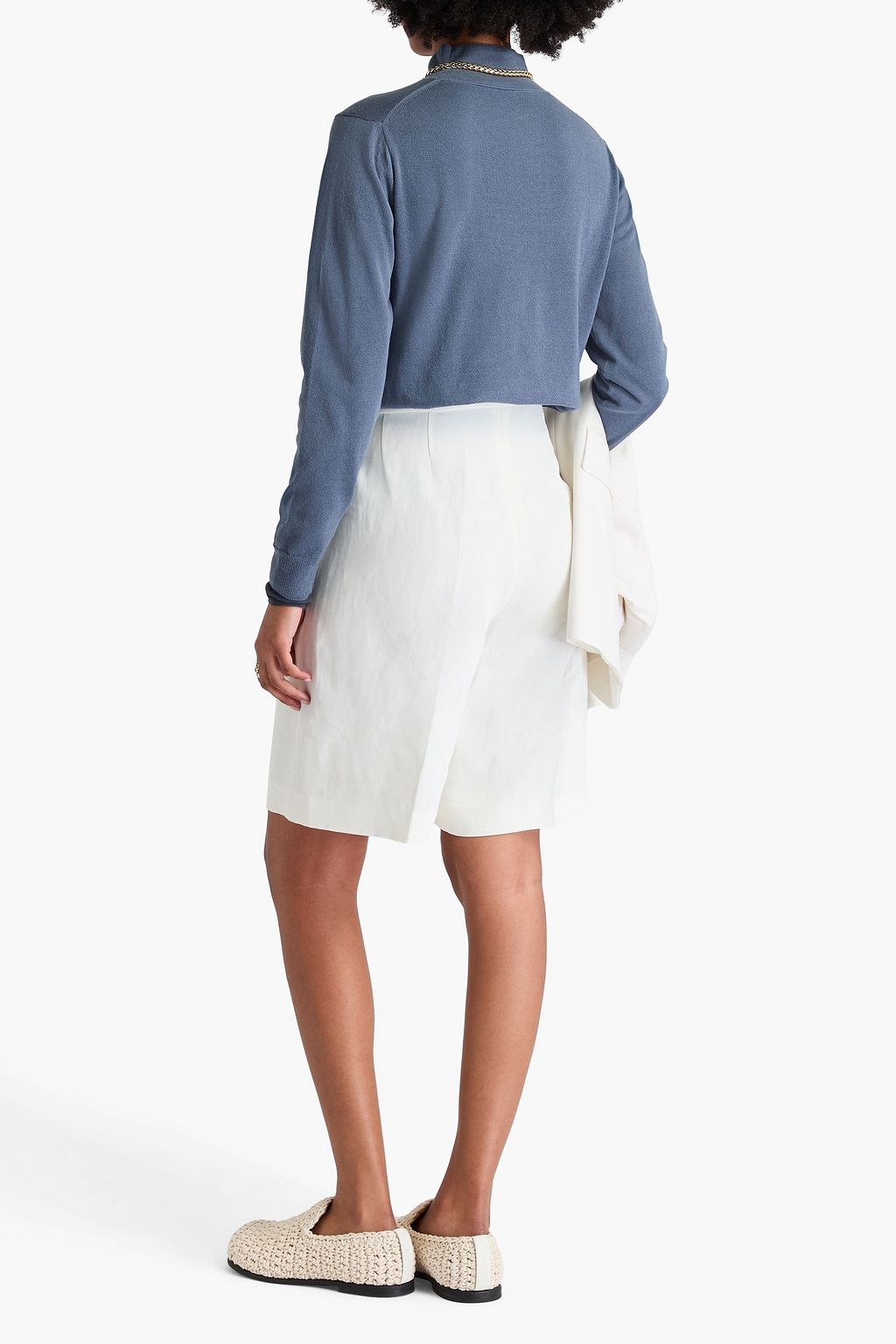 VINCE. Layered cotton-blend turtleneck sweater