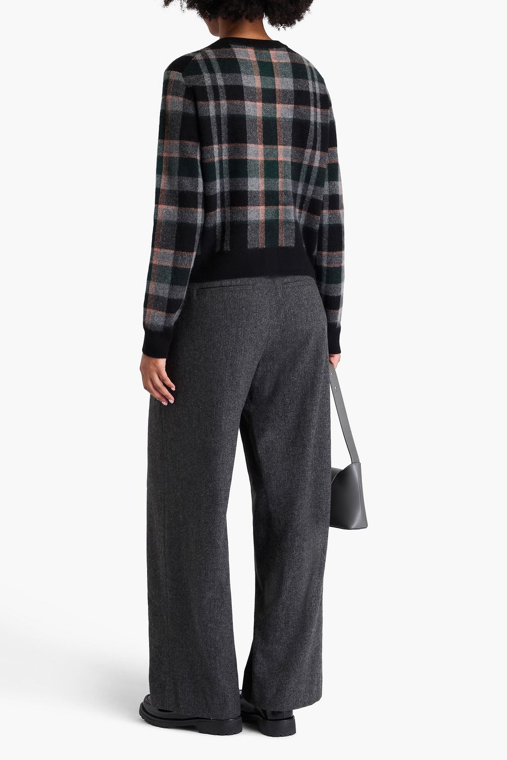 VINCE. Checked cashmere cardigan