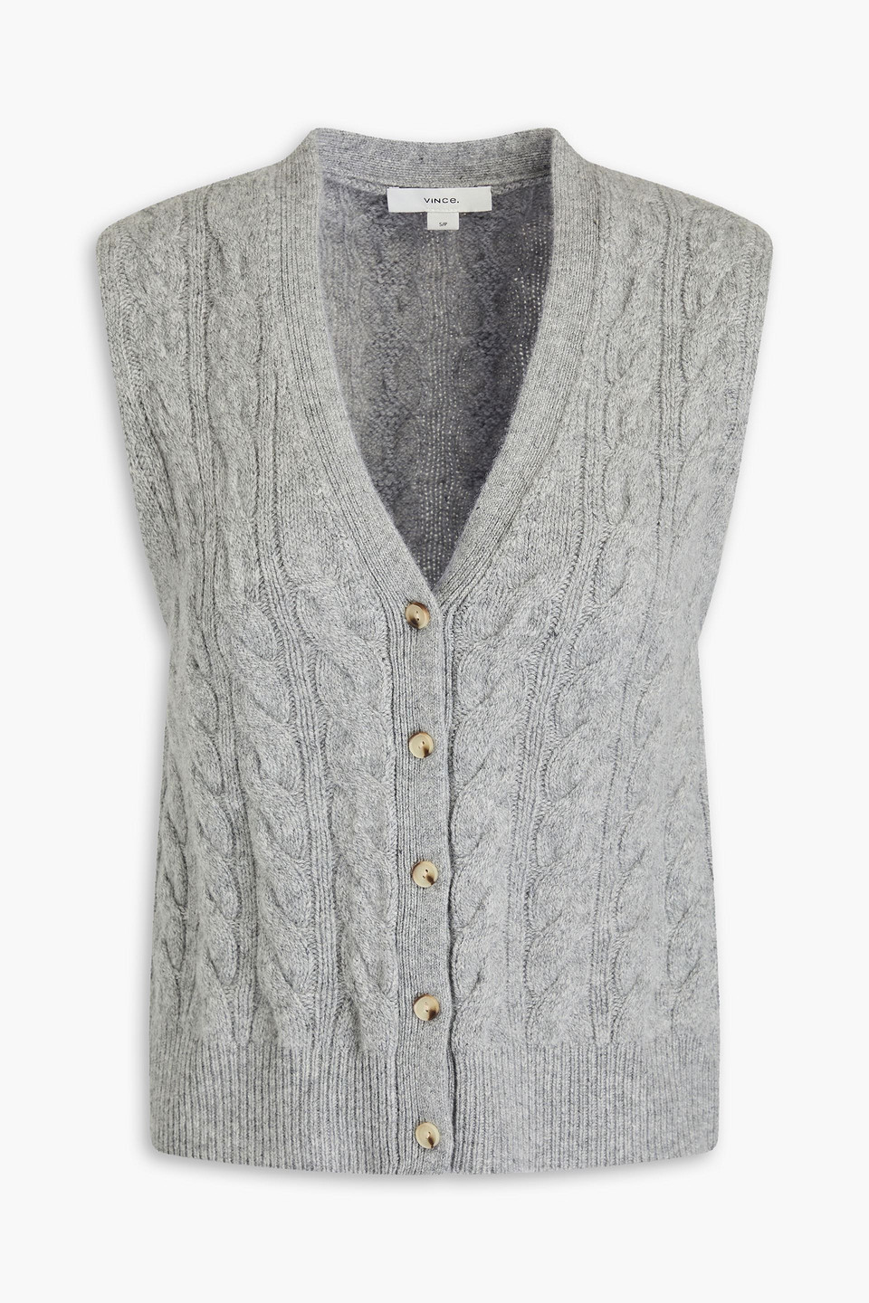 . Cable-knit wool-blend vest