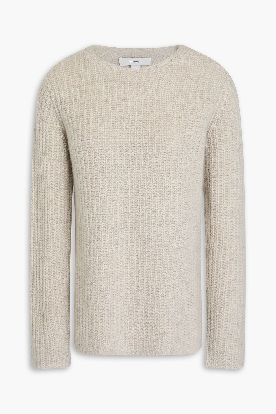 Vince Ribbed Donegal Cashmere Tunic In Gray