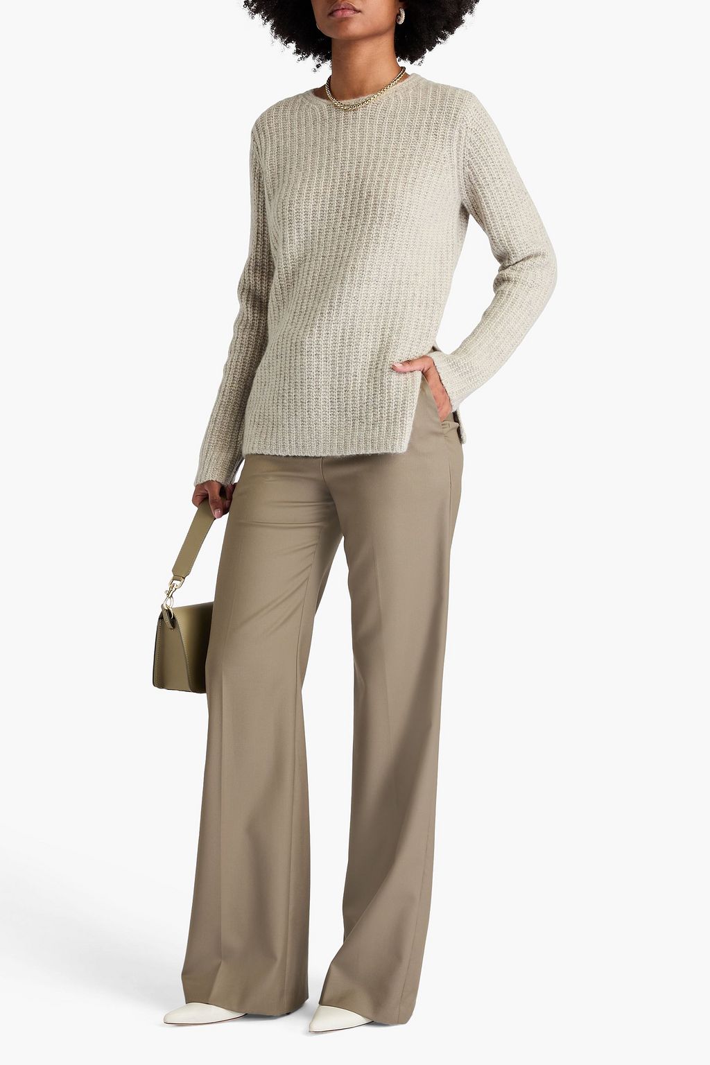 VINCE. Ribbed Donegal cashmere sweater