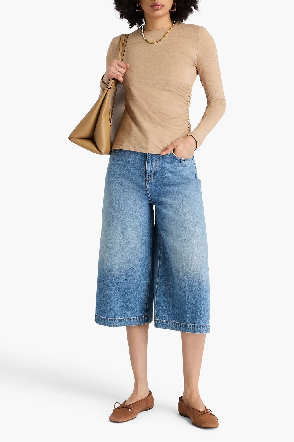 VINCE. Ruched jersey top