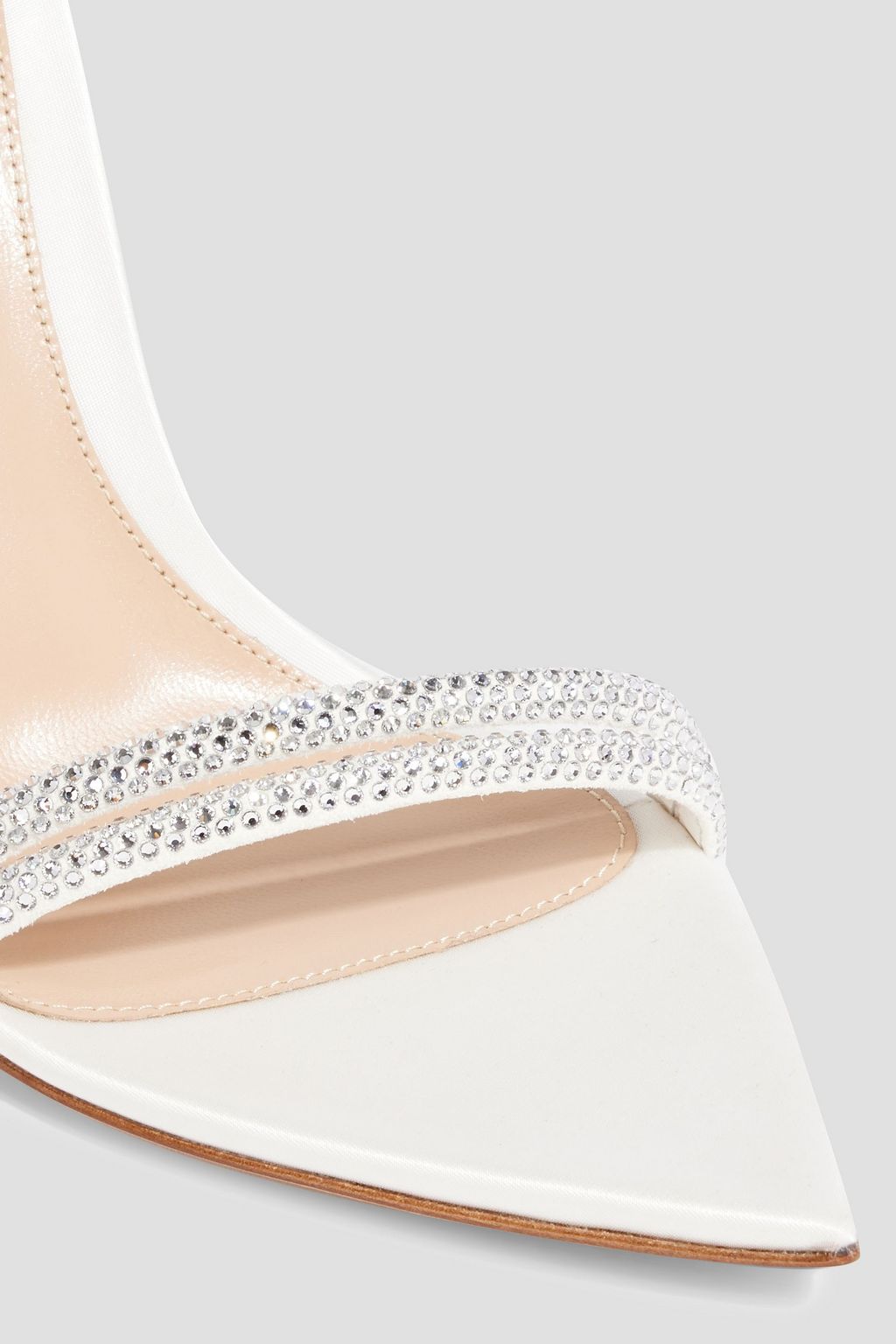 GIANVITO ROSSI Montecarlo crystal-embellished suede and satin sandals