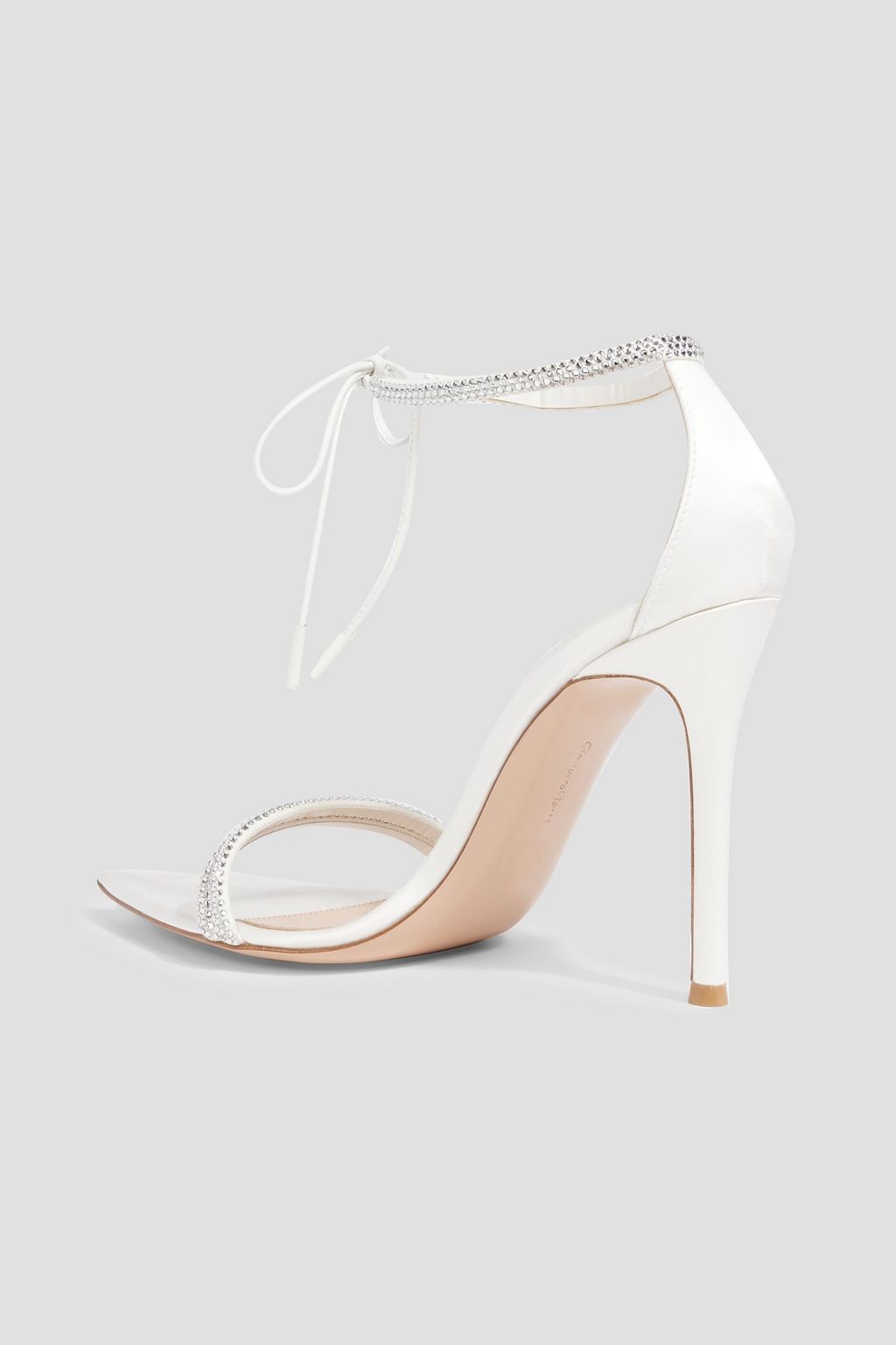 GIANVITO ROSSI Montecarlo crystal-embellished suede and satin sandals