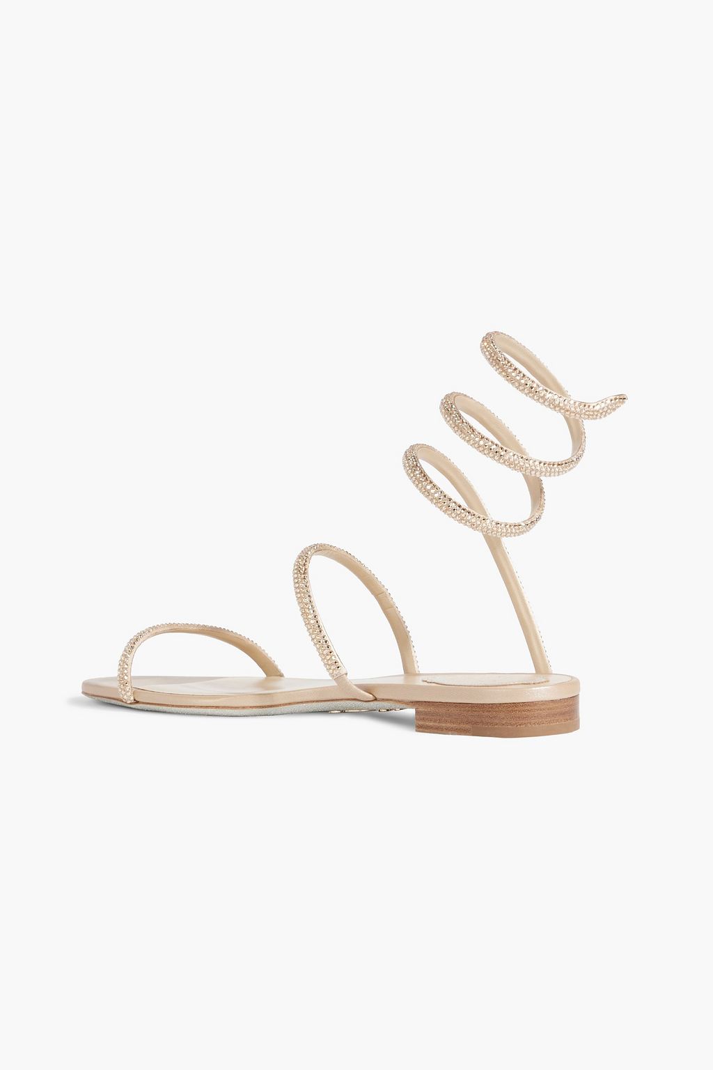 RENE' CAOVILLA Cleo crystal-embellished satin sandals