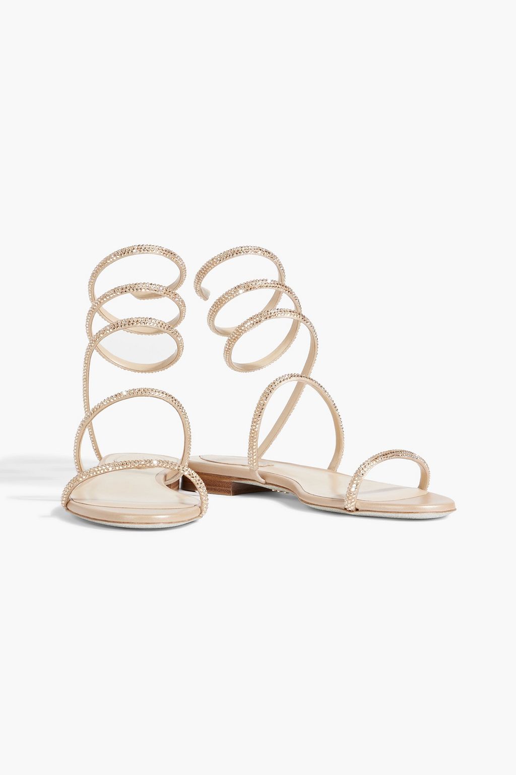 RENE' CAOVILLA Cleo crystal-embellished satin sandals