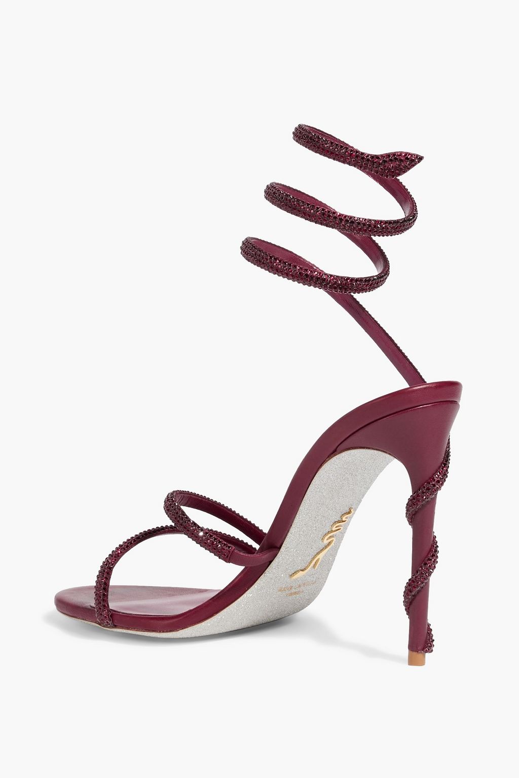 RENE' CAOVILLA Margot crystal-embellished satin sandals
