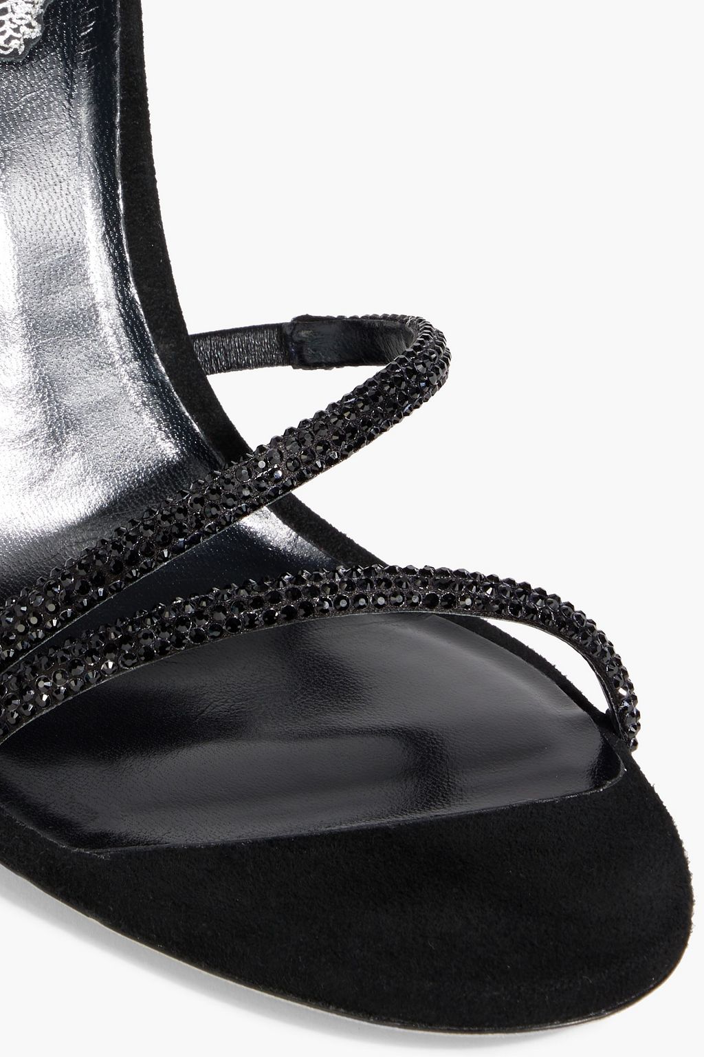 RENE' CAOVILLA Margot crystal-embellished satin sandals
