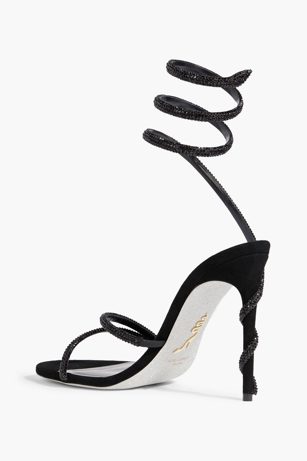 RENE' CAOVILLA Margot crystal-embellished satin sandals