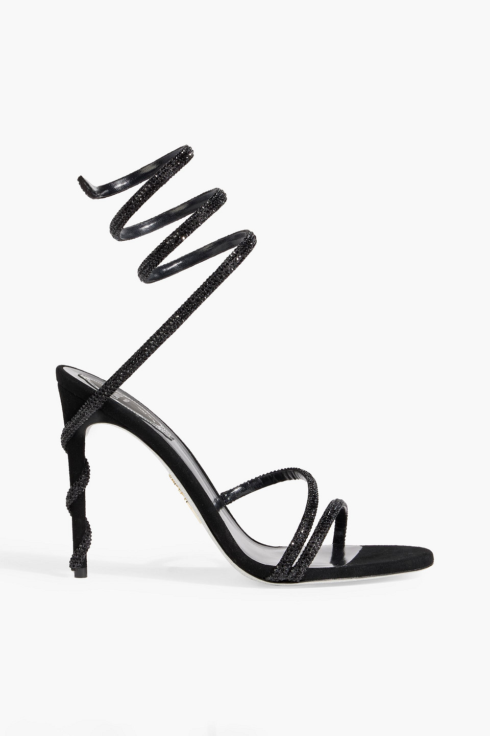 René Caovilla Margot Crystal-embellished Satin Sandals