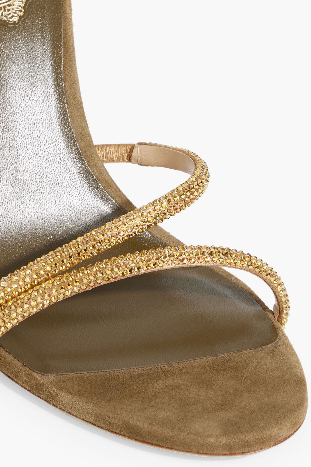 RENE' CAOVILLA Margot crystal-embellished satin sandals