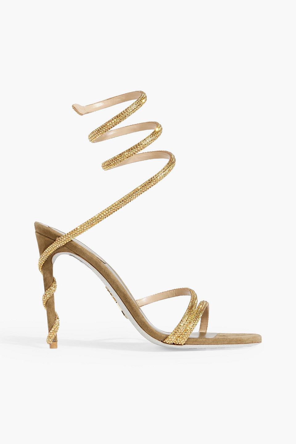 René Caovilla Margot Crystal-embellished Satin Sandals