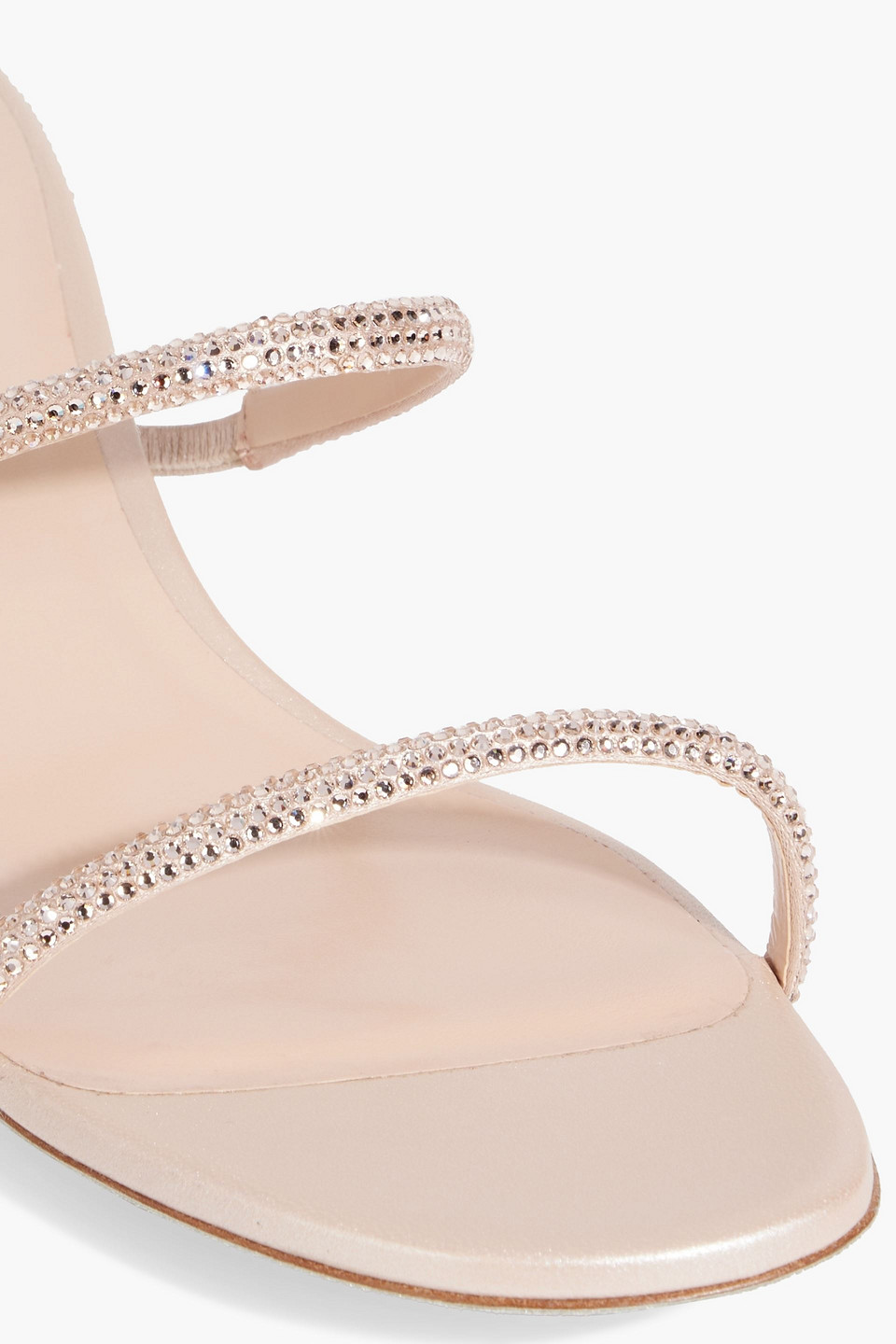 René Caovilla Cleo Crystal-embellished Satin Sandals