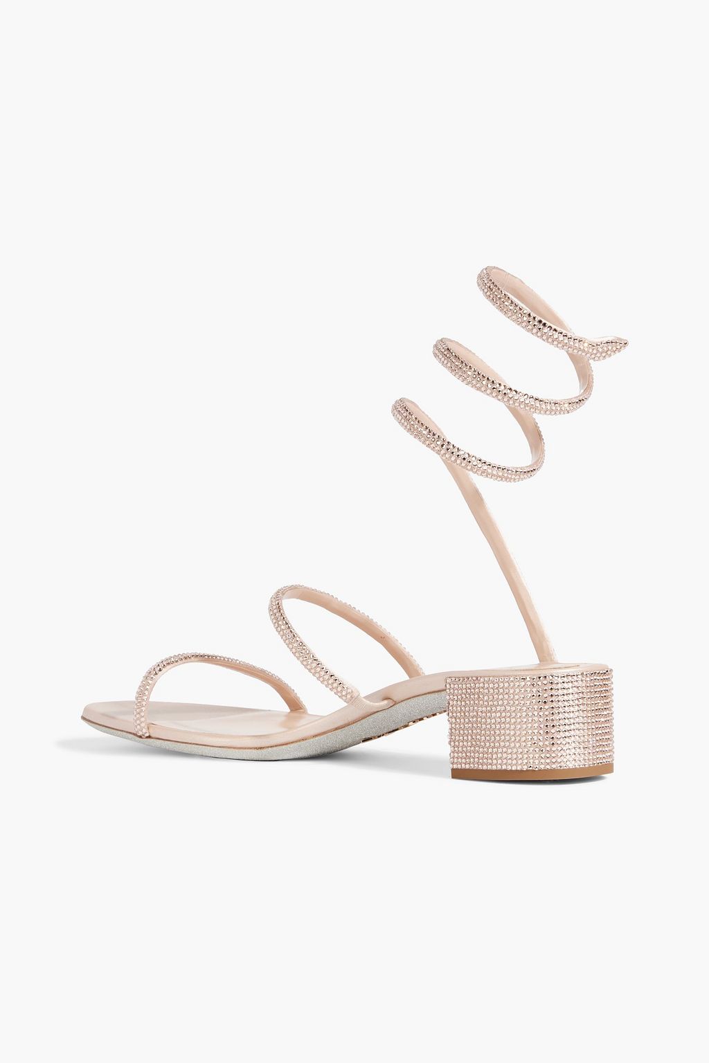RENE' CAOVILLA Cleo crystal-embellished satin sandals
