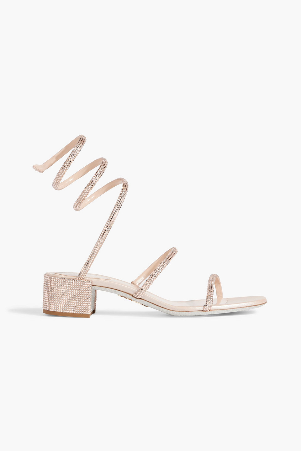 René Caovilla Cleo Crystal-embellished Satin Sandals