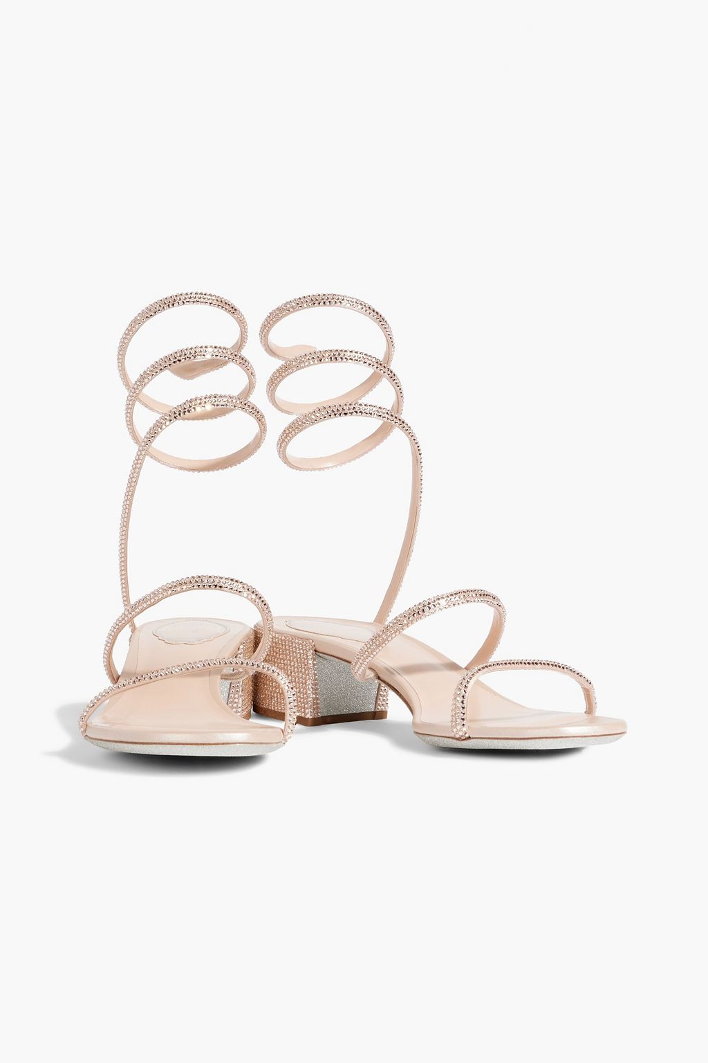 RENE' CAOVILLA Cleo crystal-embellished satin sandals