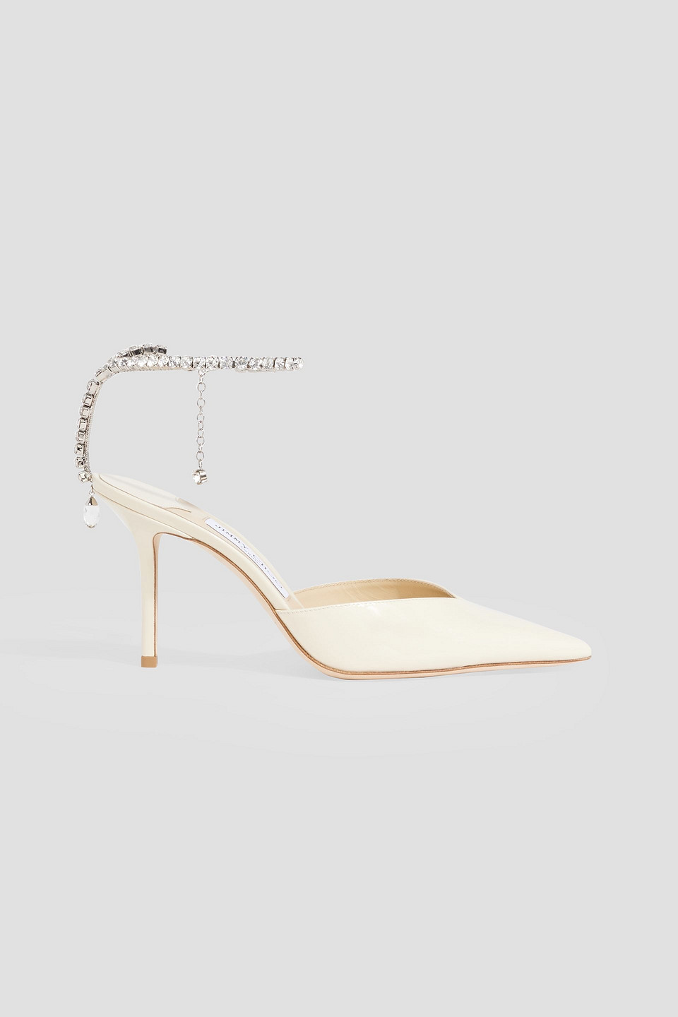 Shop Jimmy Choo Saeda Crystal-embellished Patent-leather Pumps