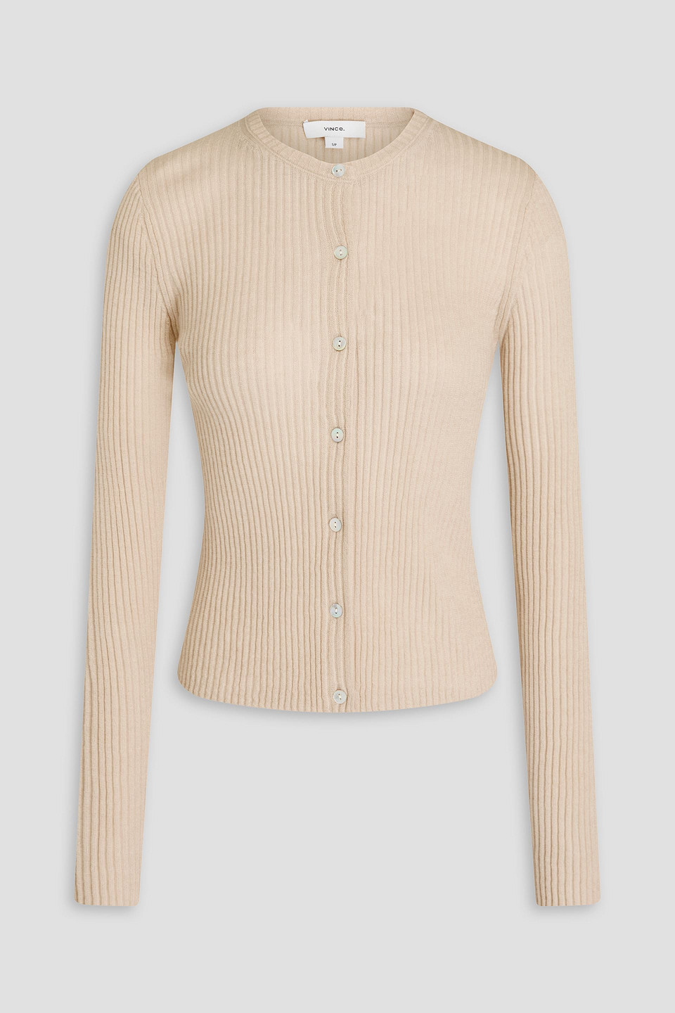 . Ribbed cashmere and silk-blend cardigan