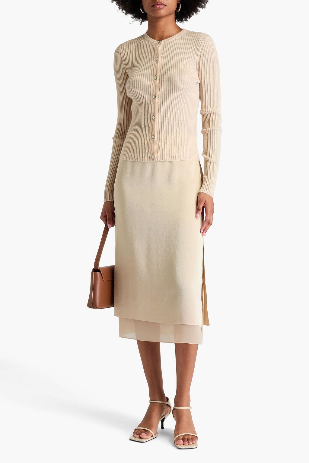 VINCE. Ribbed cashmere and silk-blend cardigan