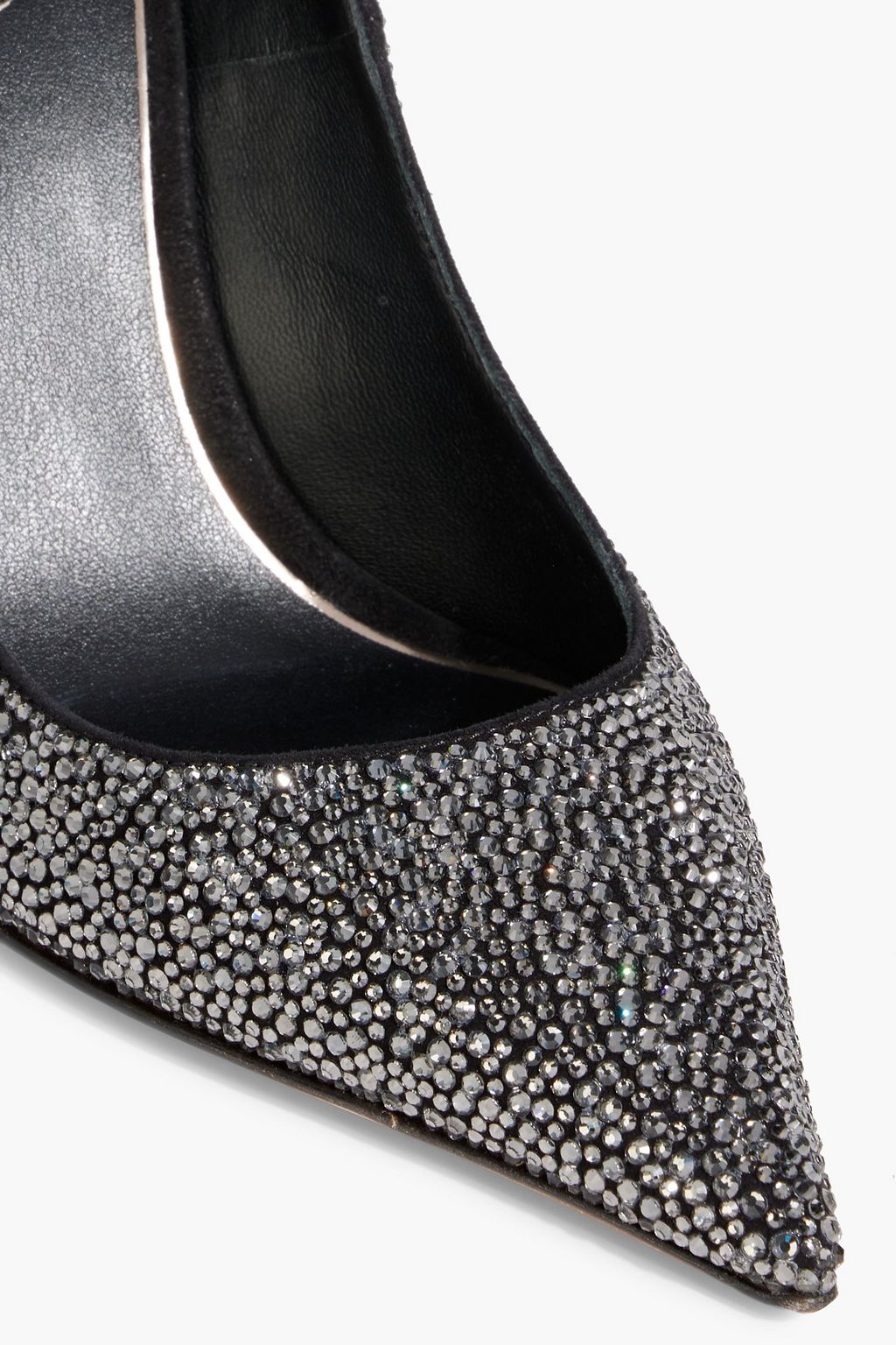 VALENTINO GARAVANI Tan-Go crystal-embellished suede pumps