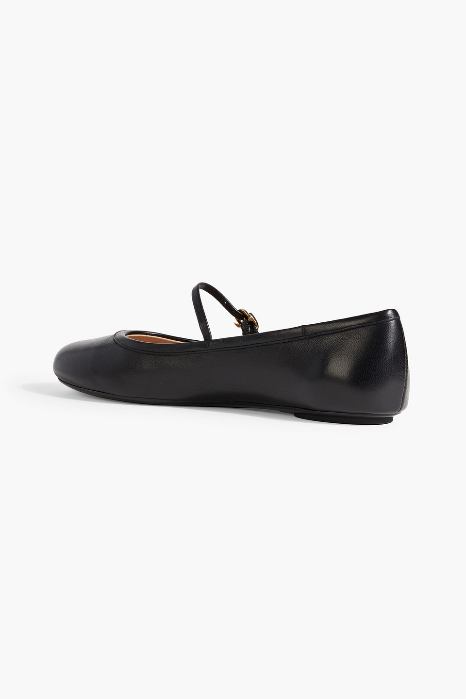 Shop Gianvito Rossi Carla Leather Mary Jane Flats