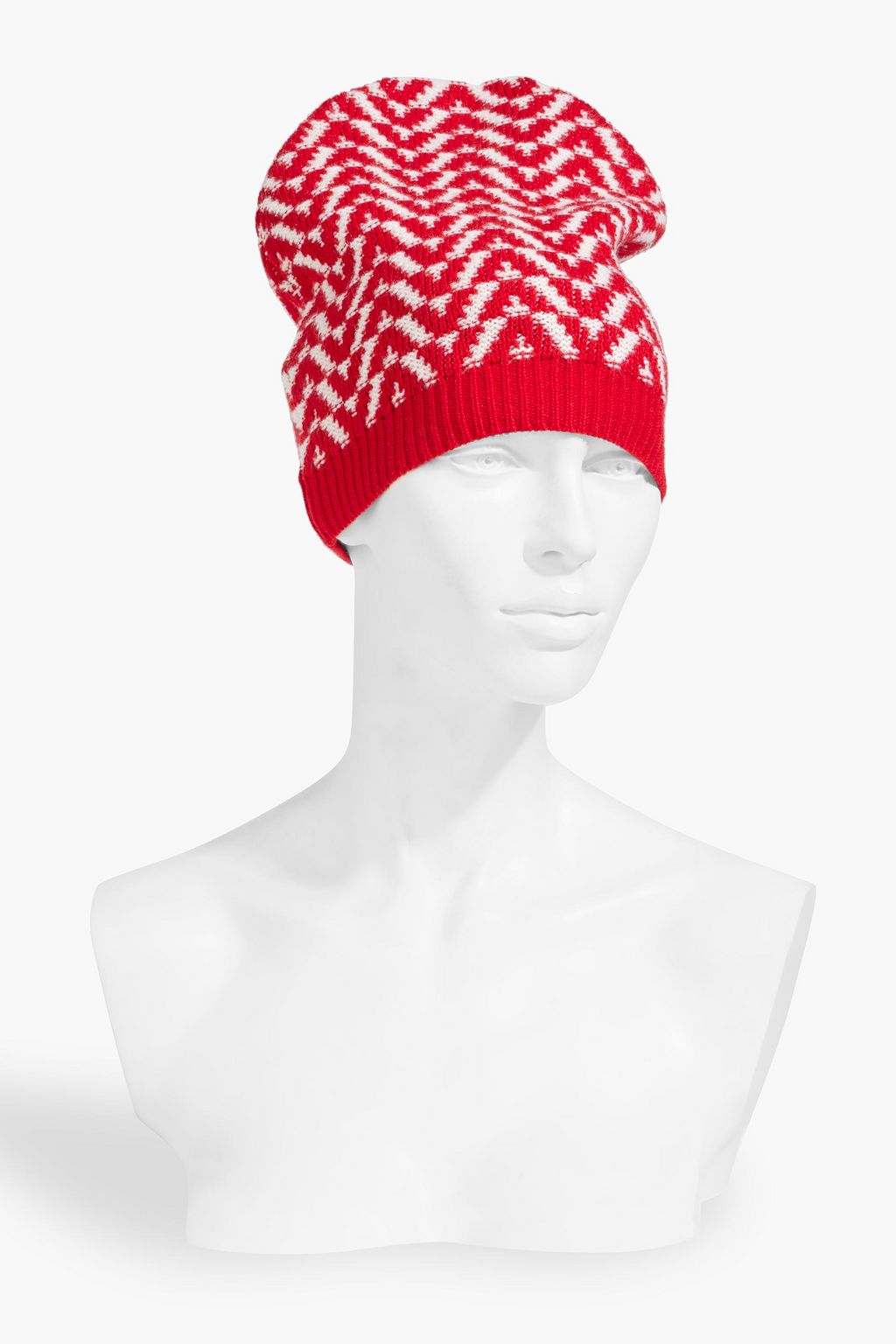 VALENTINO GARAVANI Jacquard-knit wool and cashmere-blend beanie