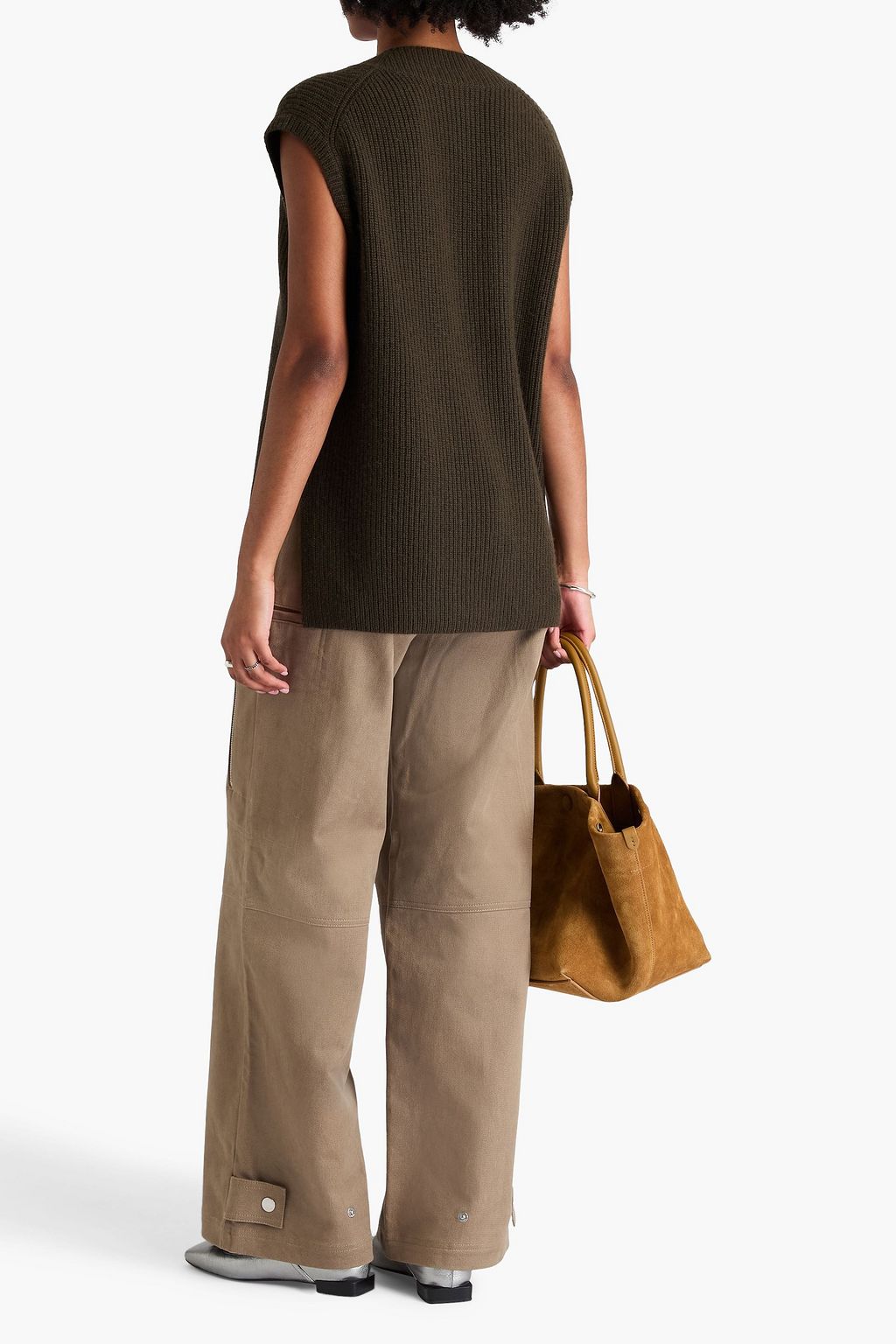 VINCE. Ribbed wool and cashmere-blend vest