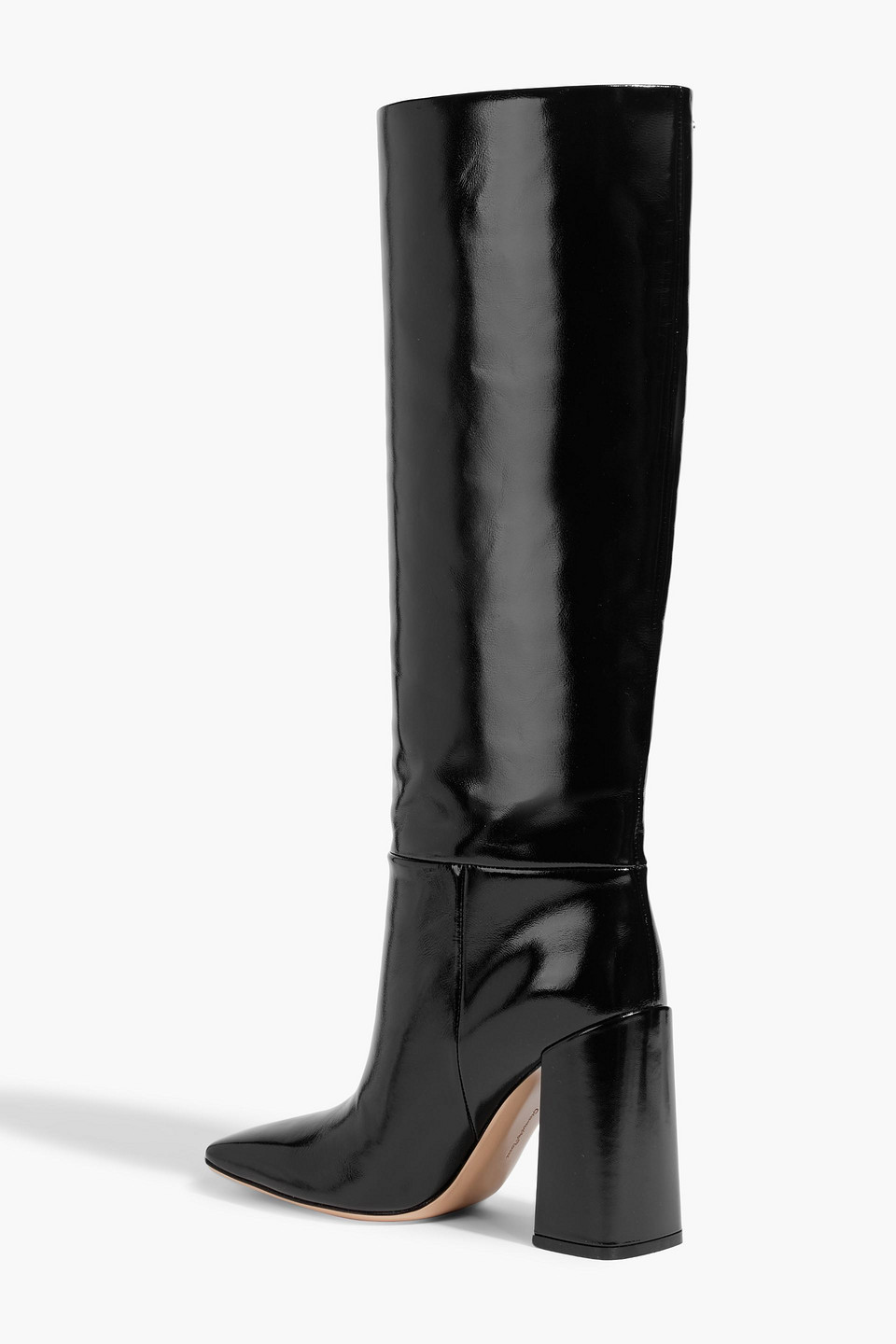 Gianvito Rossi Vanta Glossed-leather Knee Boots In Black