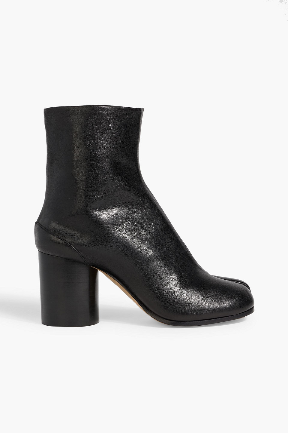 Maison Margiela Tabi High Heels Ankle Boots In Black Leather In Black
