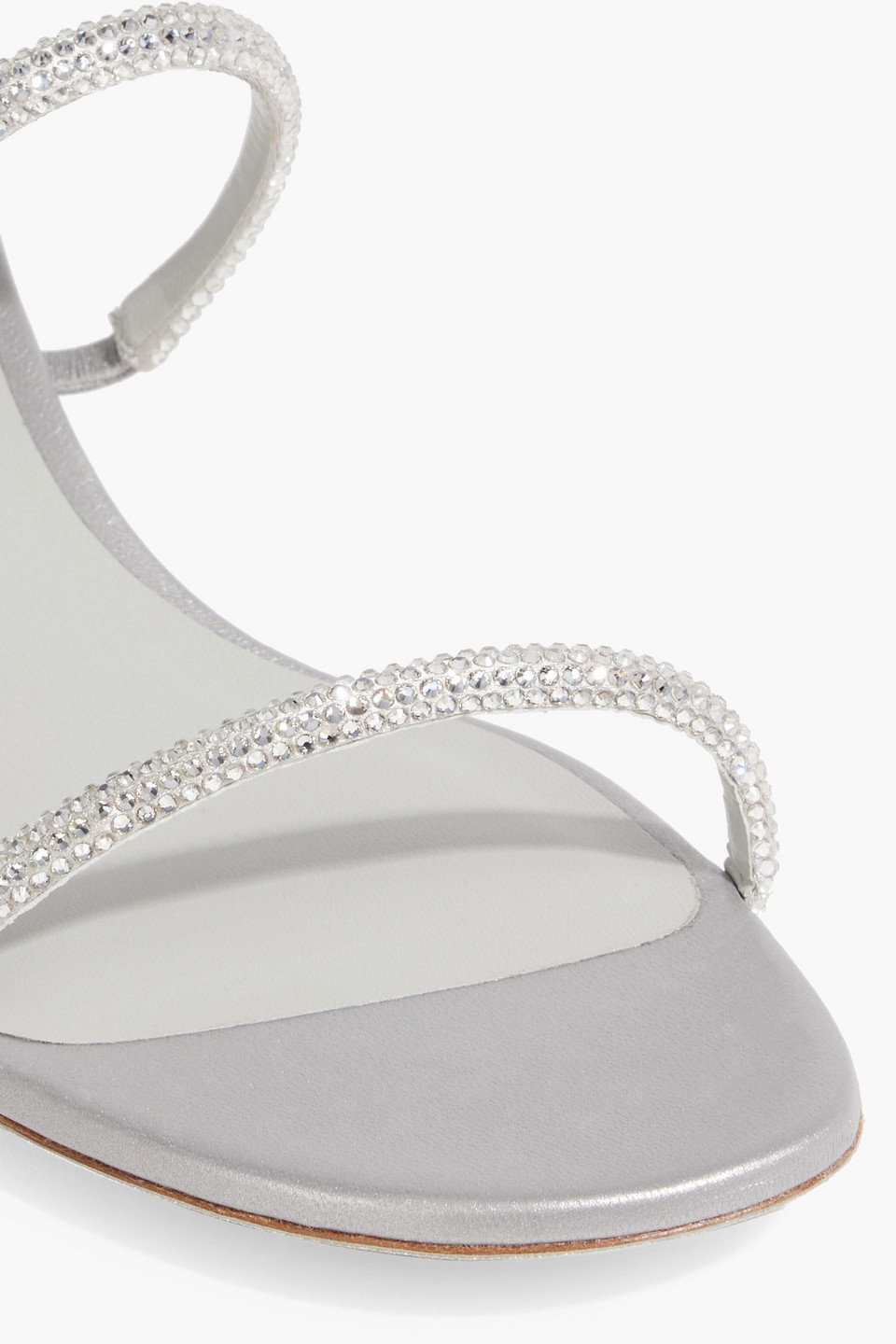 René Caovilla Cleo Crystal-embellished Satin Sandals