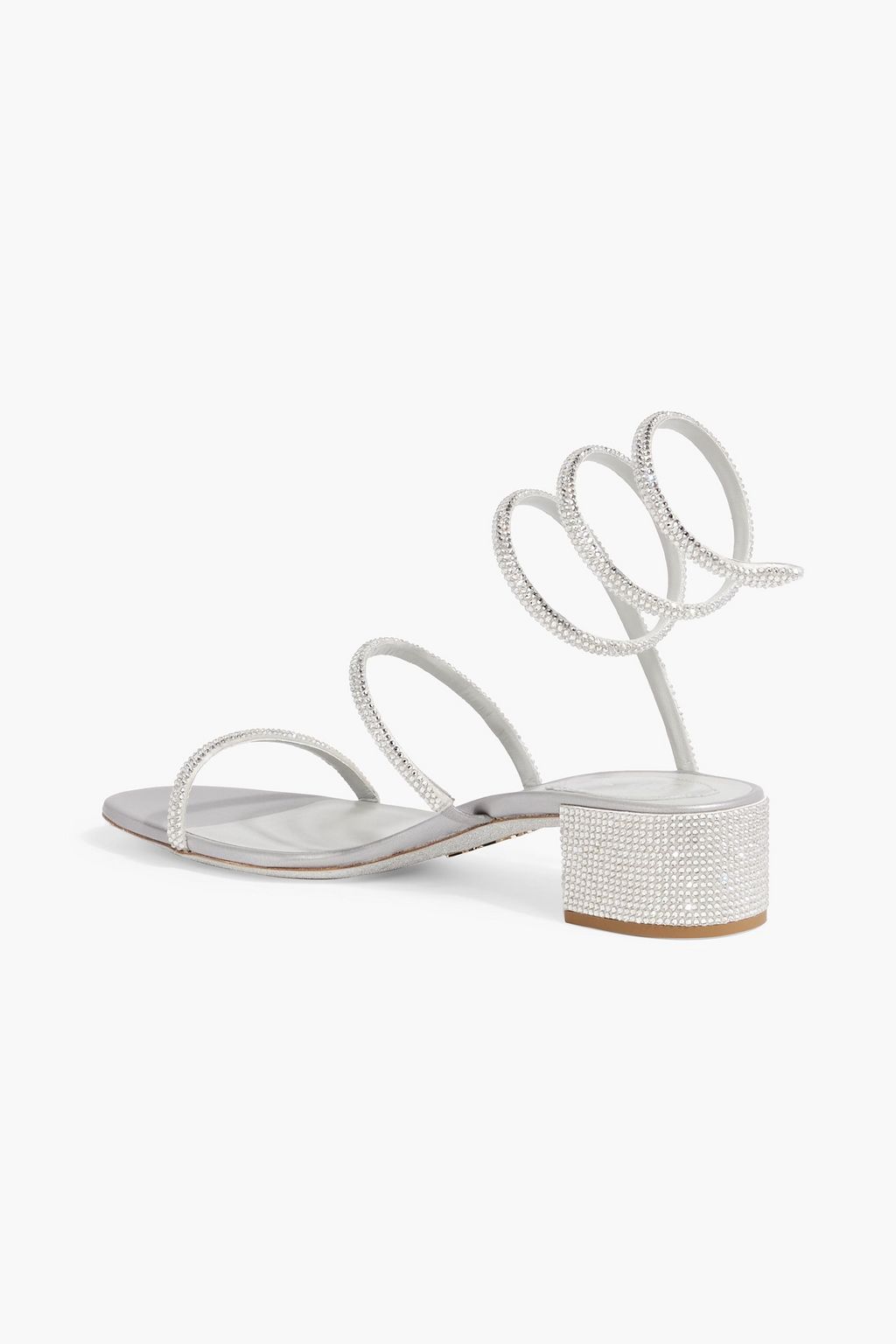 RENE' CAOVILLA Cleo crystal-embellished satin sandals
