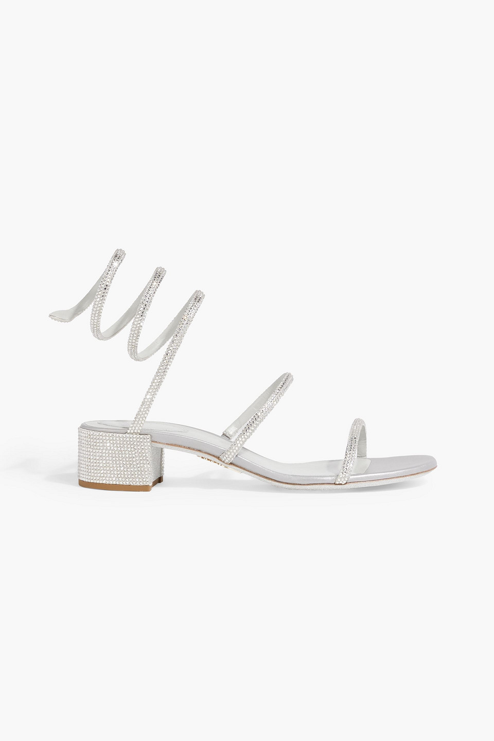 René Caovilla Cleo Crystal-embellished Satin Sandals