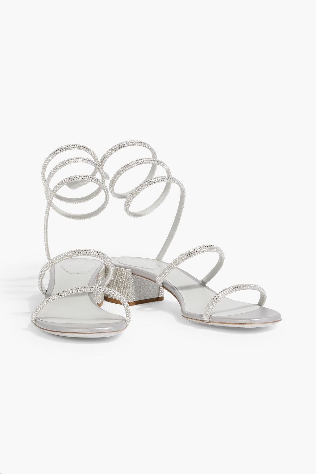 RENE' CAOVILLA Cleo crystal-embellished satin sandals