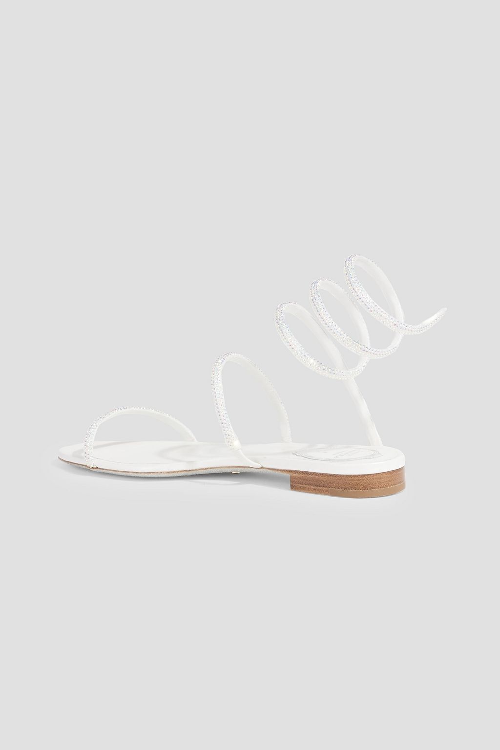 RENE' CAOVILLA Cleo crystal-embellished satin sandals