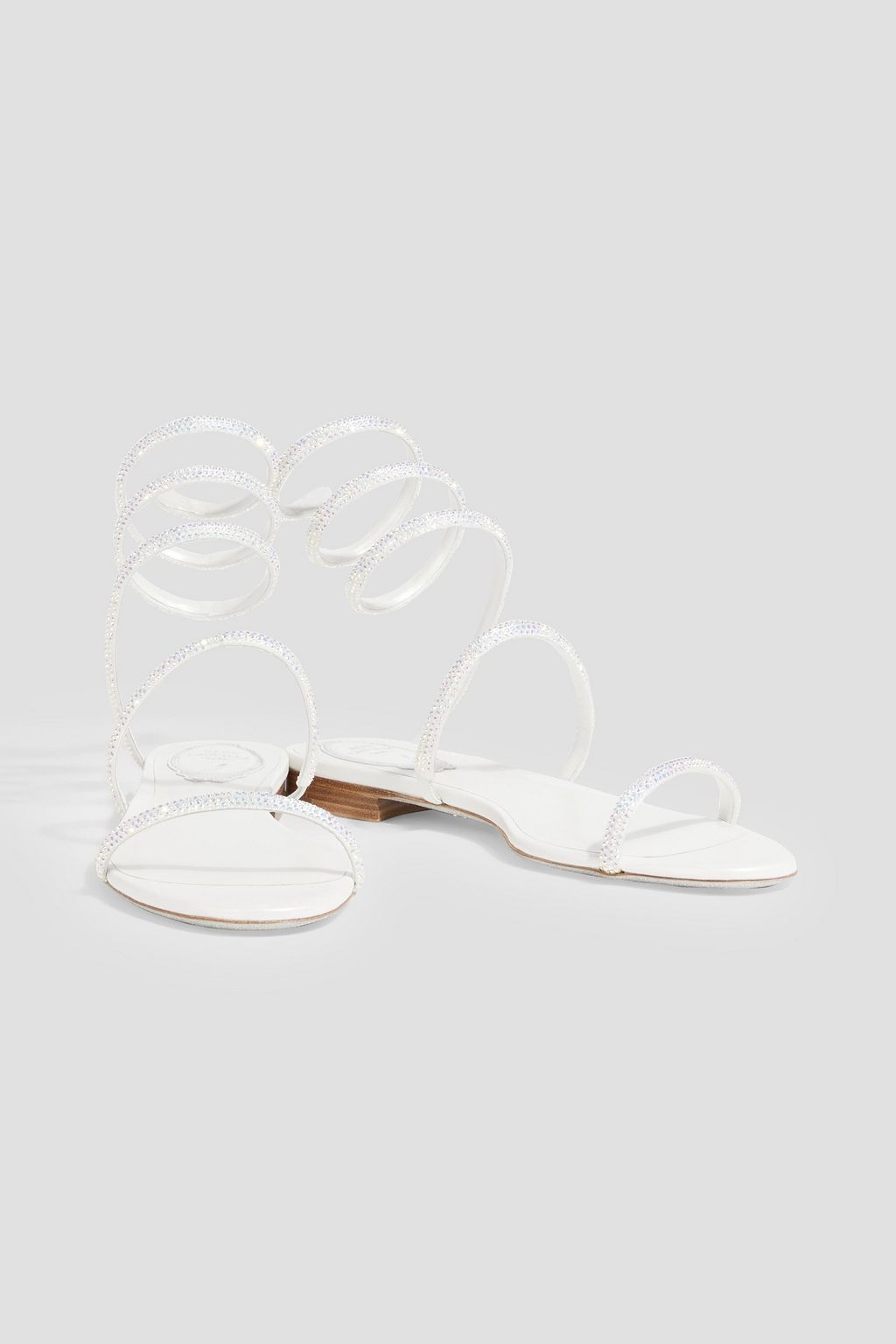 RENE' CAOVILLA Cleo crystal-embellished satin sandals