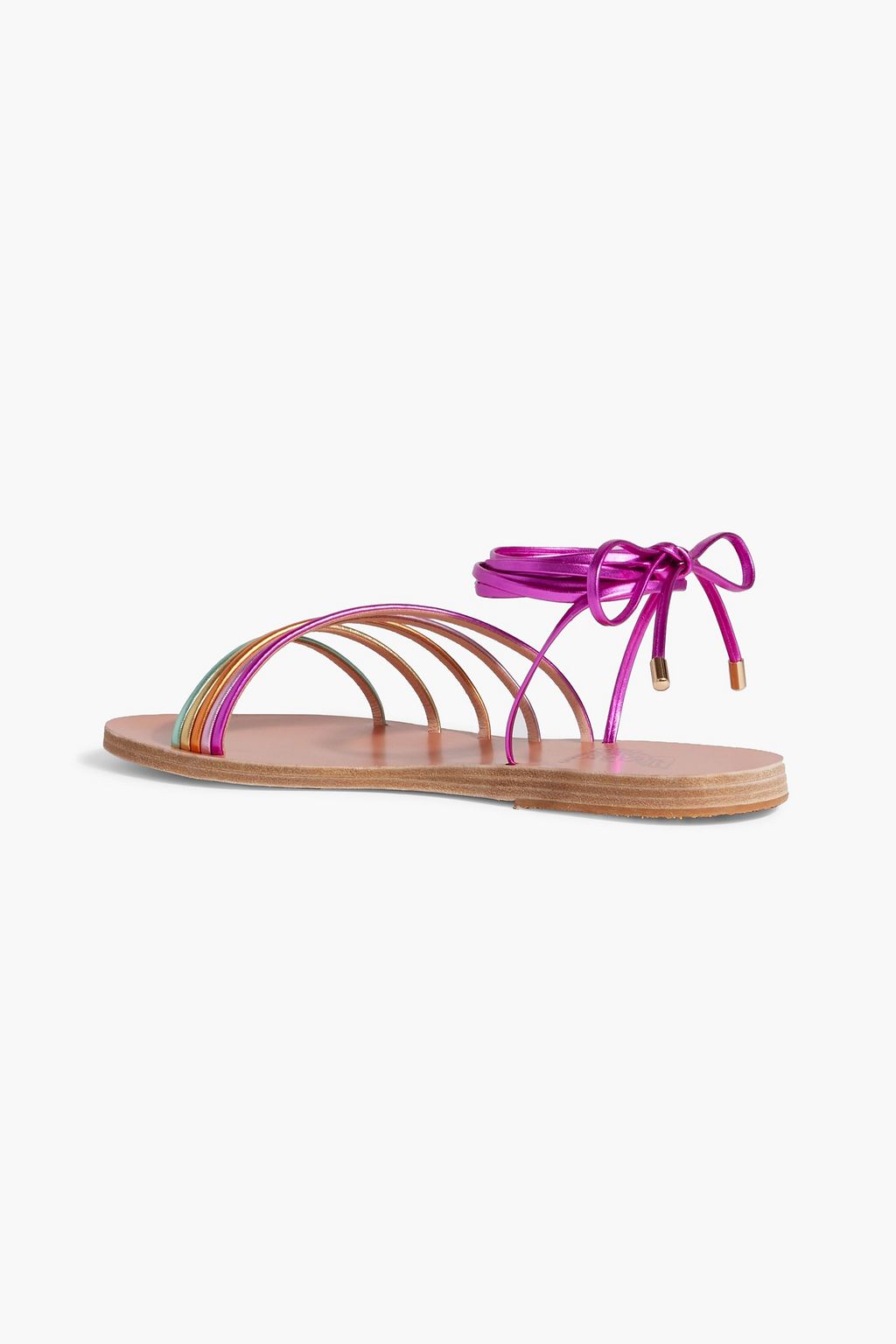 ANCIENT GREEK SANDALS Ipoliti metallic leather sandals