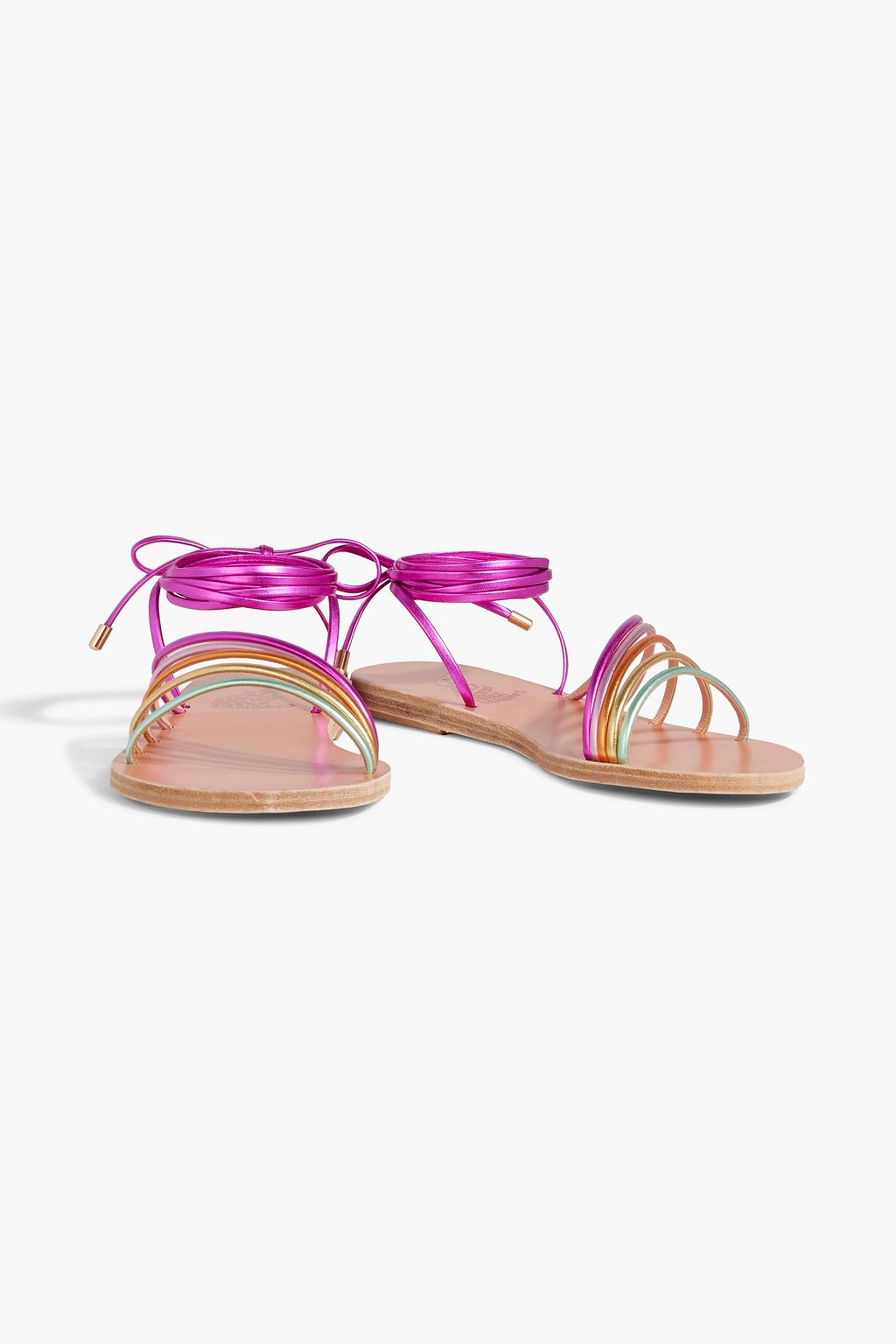 ANCIENT GREEK SANDALS Ipoliti metallic leather sandals