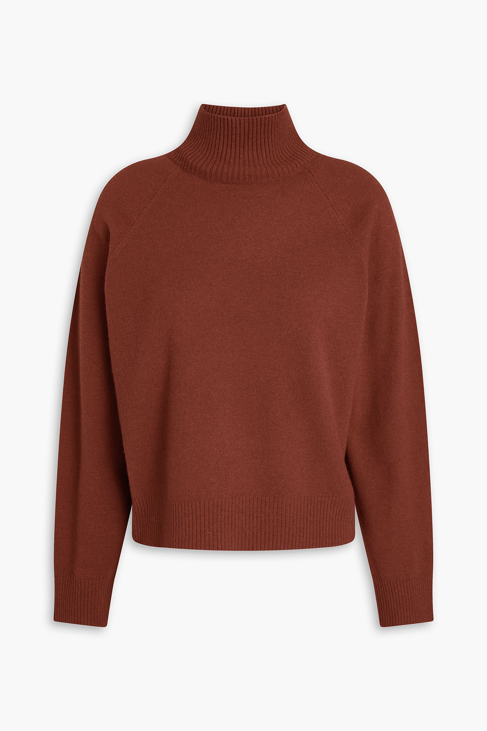Vince Raglan Turtle Neck Sweater In Rosewood In Brown
